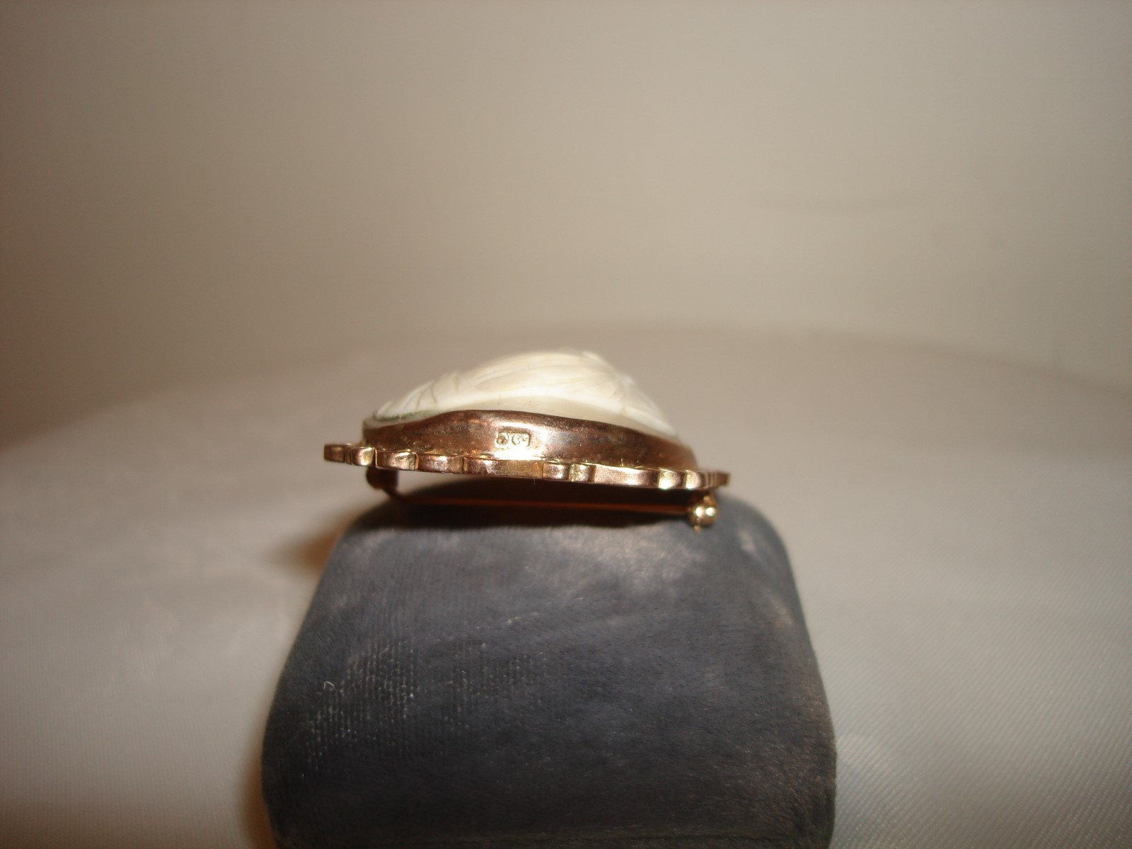 Antique Early 1900’s 10k Rose Gold Lady Shell Cameo 55.5 x 39mm Huge Pin Brooch