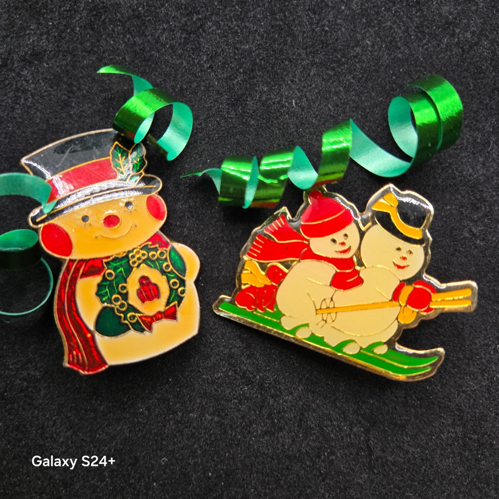 VTG Brooch Set Whimsical Cute Snowman Retro Enamel Painted Cartoon Holiday Pins