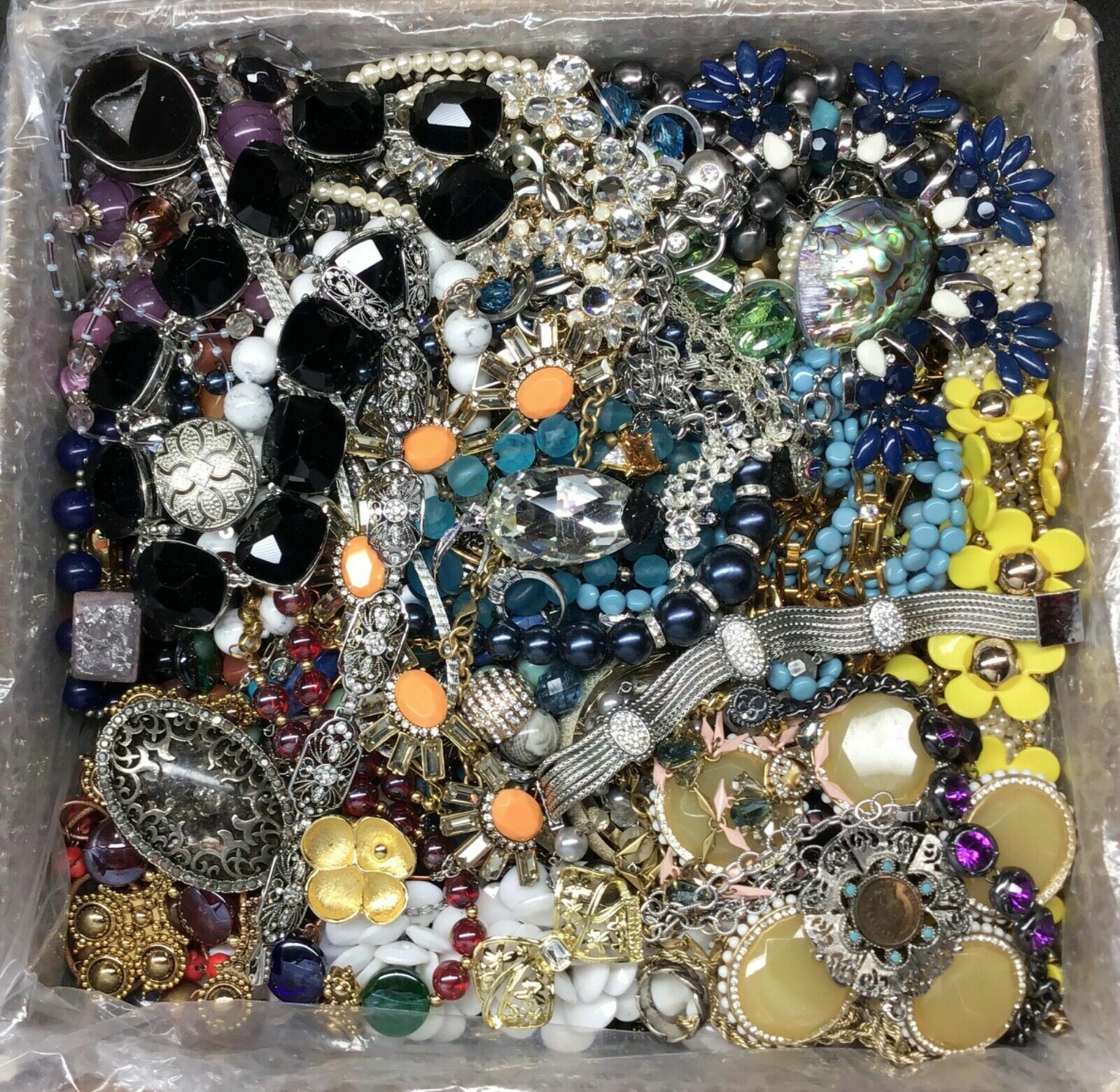 Jewelry Lot 7 Lbs Pounds Unsearched Junk & Wear Vintage & Mod Tangles Treasure