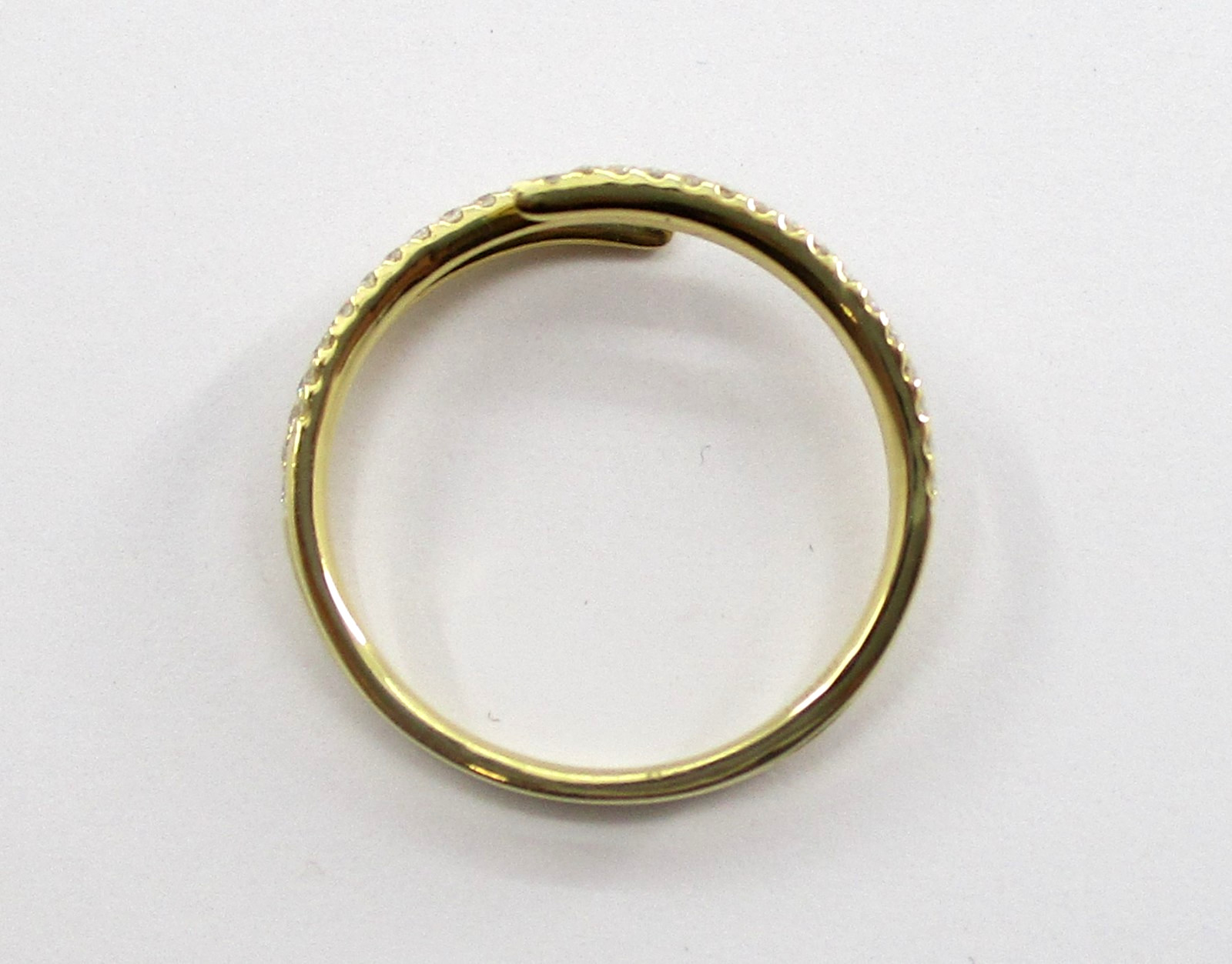 0.30 CTW Round Diamond Spiral Wrap Ring 18 Karat Yellow Gold Size 7