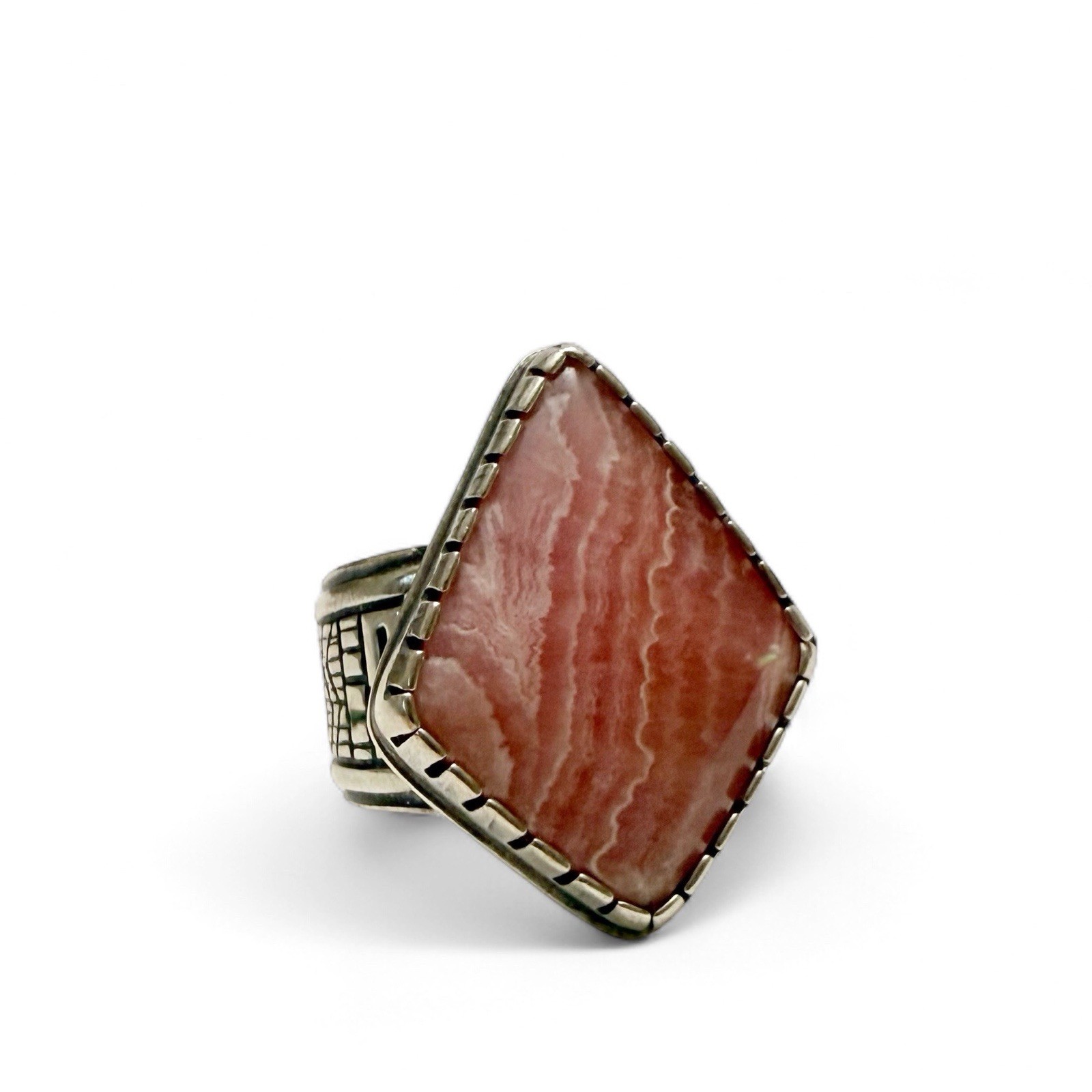 Carolyn Pollack RMT Roderick Tenorio Pink Rhodochrosite Sterling Silver Ring 8