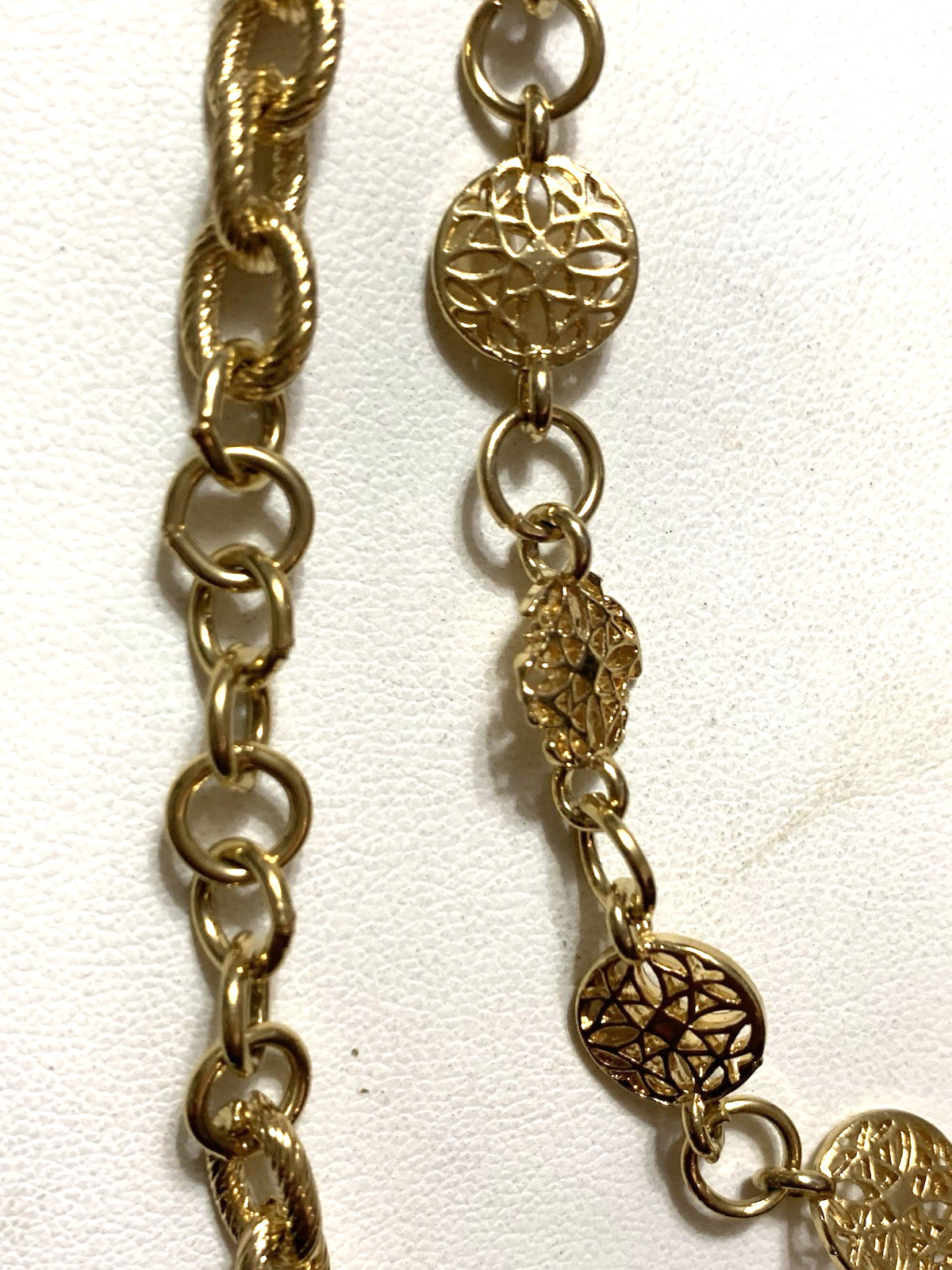 *ESTATE JEWELRY* VTG.MONET DOUBLE STRAND VICTORIAN LINK NECKLACE-18K PLATED-NWOT