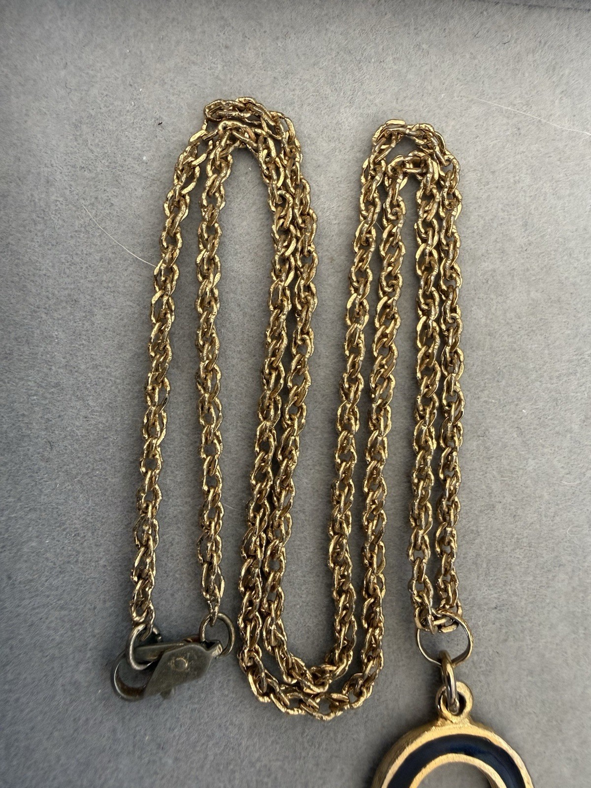 Vintage Accessocraft Egyptian Revival Ankh Pendant Necklace Enamel w/Gold Finish
