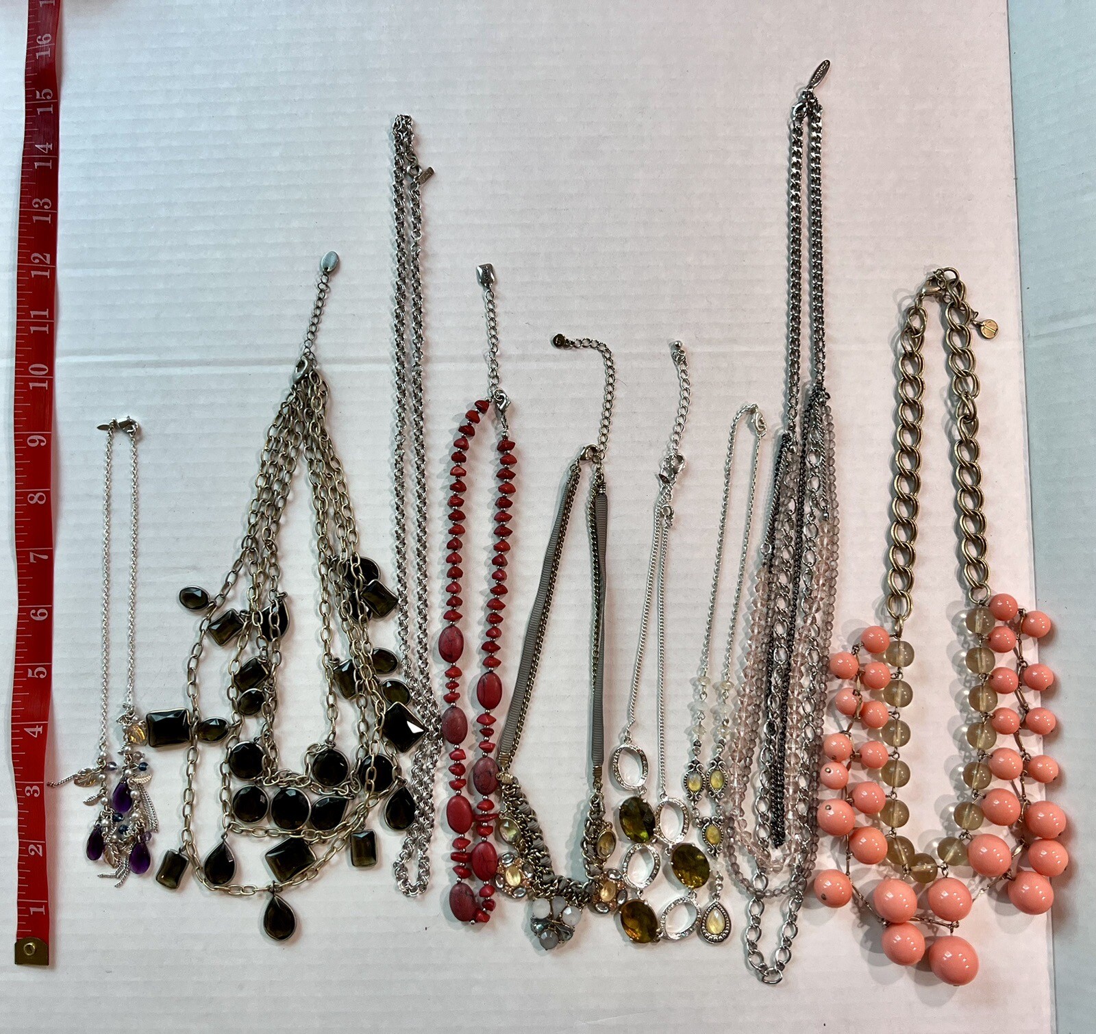 Designer Necklaces Lot Danielle Stevens Avon Chaps Monet Talbots LC 14-28” 9ct