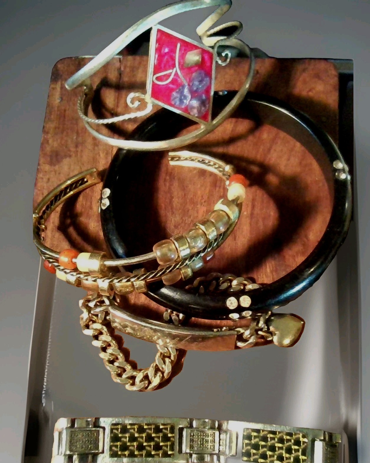 Estate Jewelry Reseller Lot Speidel USA ID Bracelet Copper Turquoise Bangle