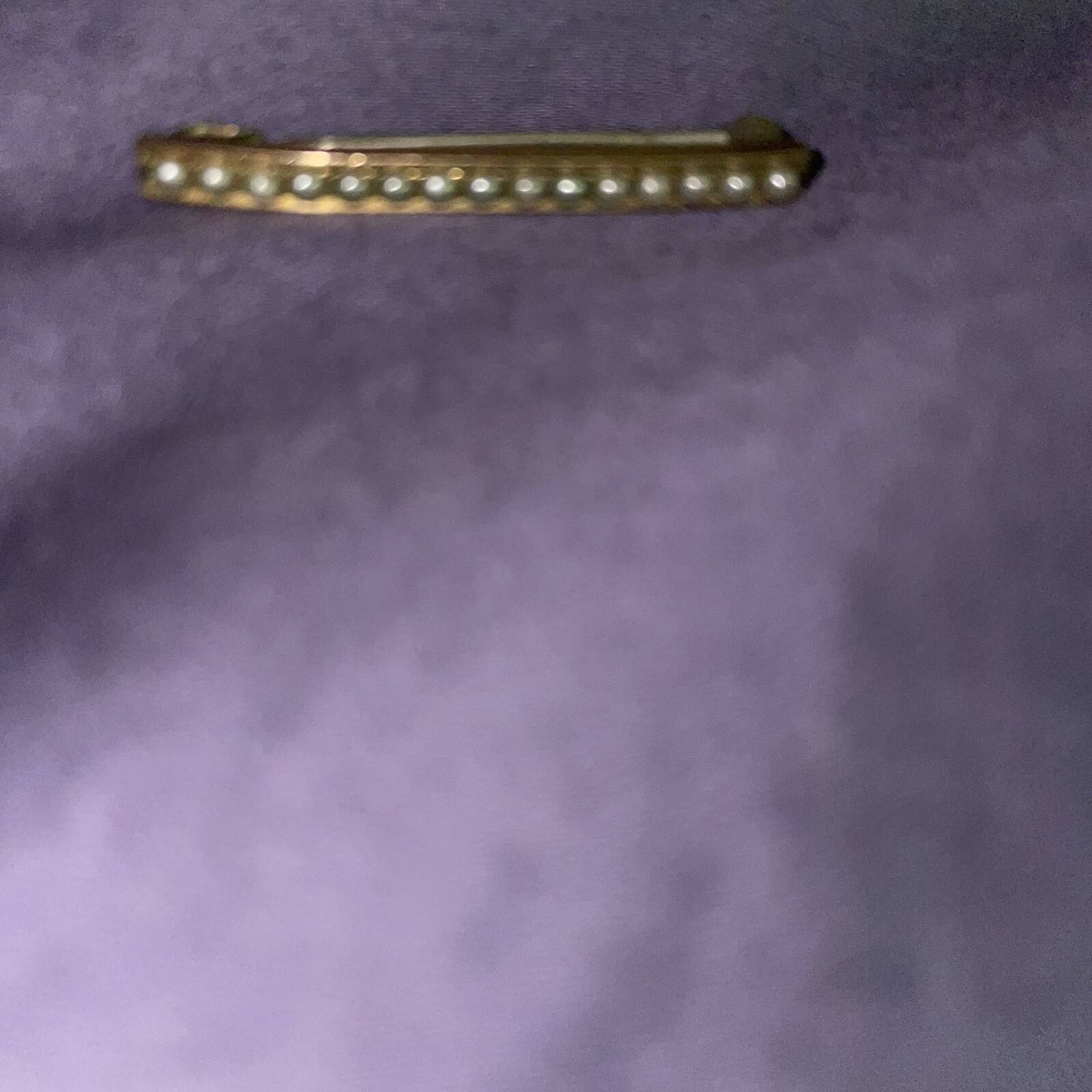 Antique Sweet Bar Lingerie Pin with Seed Pearls Safety Pin Clasp 1 1/2” Long