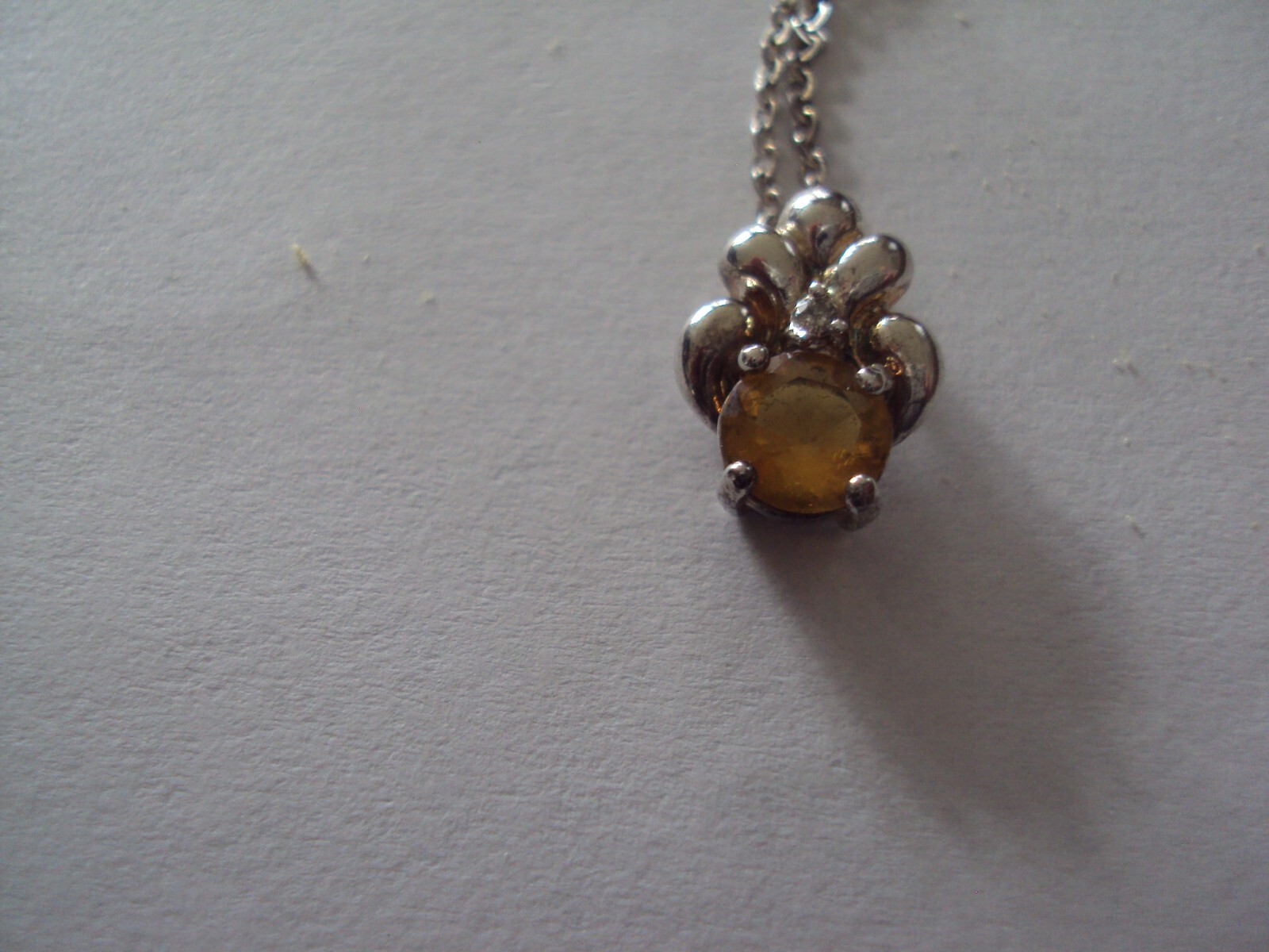 New Vintage Lindenwold Fine Jewelers Topaz Crystal Necklace/Pendant
