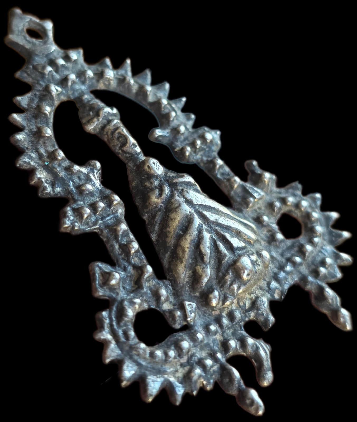 Fine Antique 18Th Century Silver Virgin Mary & Baby Jesus Pendant Ca 1700