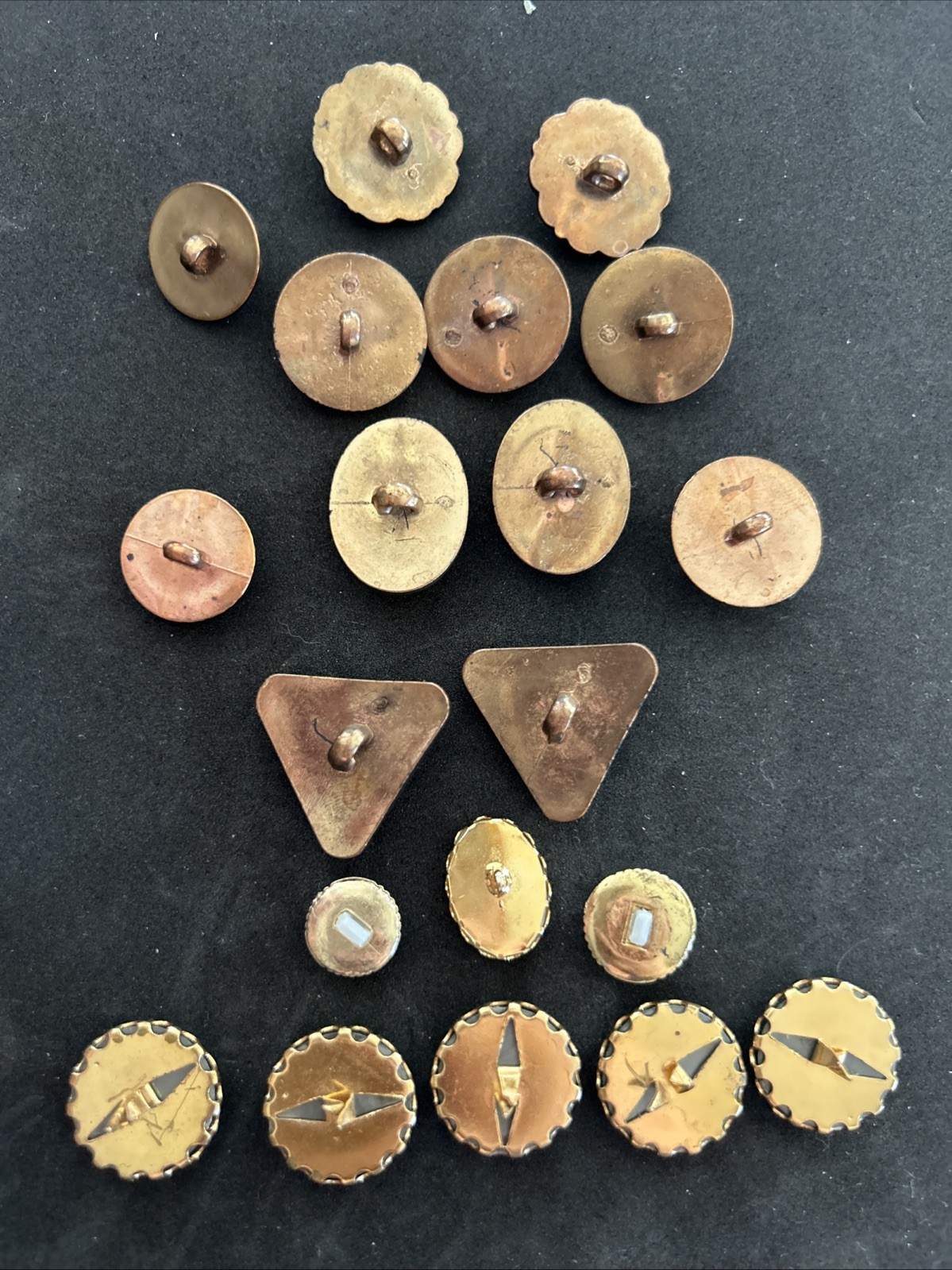 Vintage Costume Jewelry Button Lot Of 20 Yellow Red Blue Purple Green Gray White