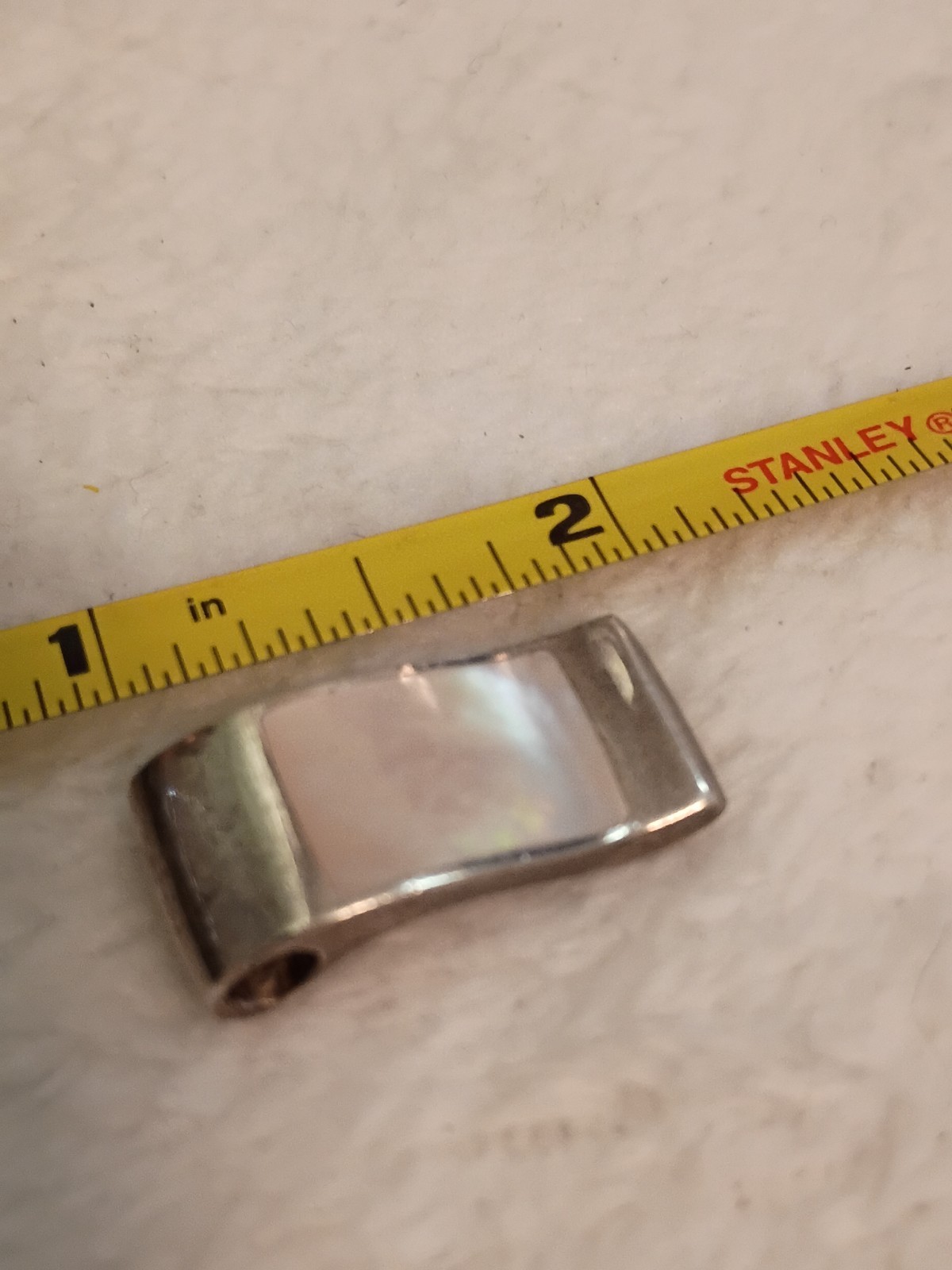 Vintage 925 Sterling Silver Slider Pendant w/Mother Of Pearl Inlay