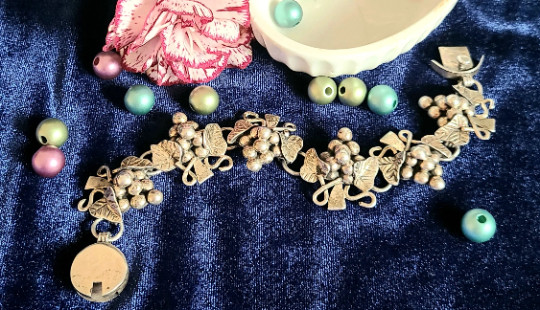 Vintage- Sterling Silver- TAXCO TS-13 Grapes Bracelet- Heavy 44g – 7.5″