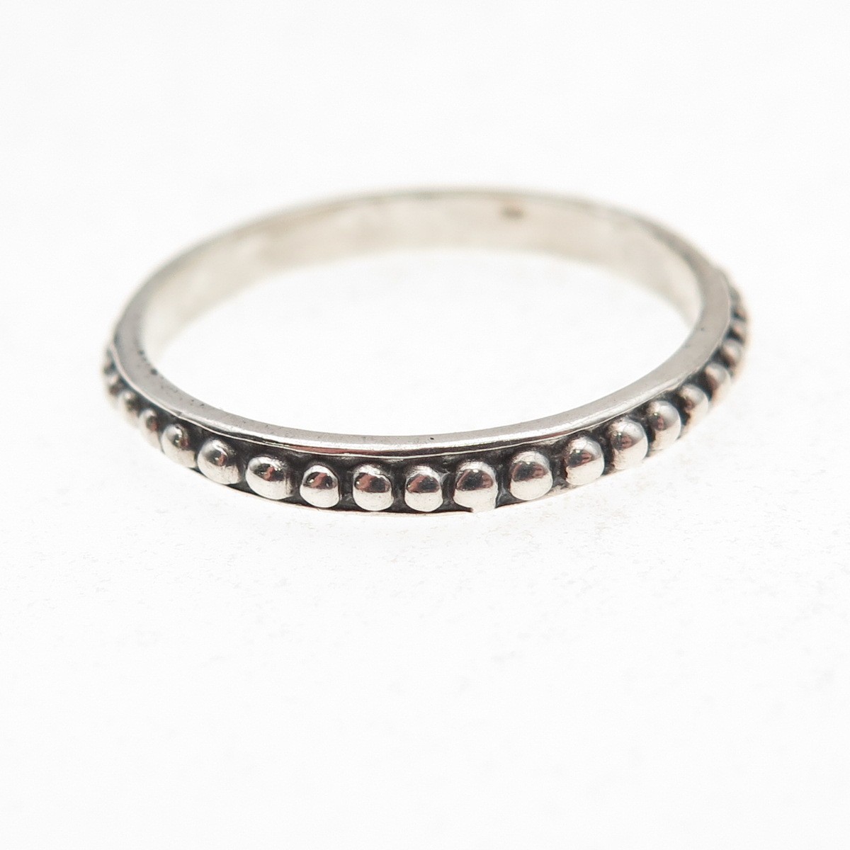 Silpada & Shube Sterling Silver Vintage Rosary Dots Beaded Band Ring Size 9.25