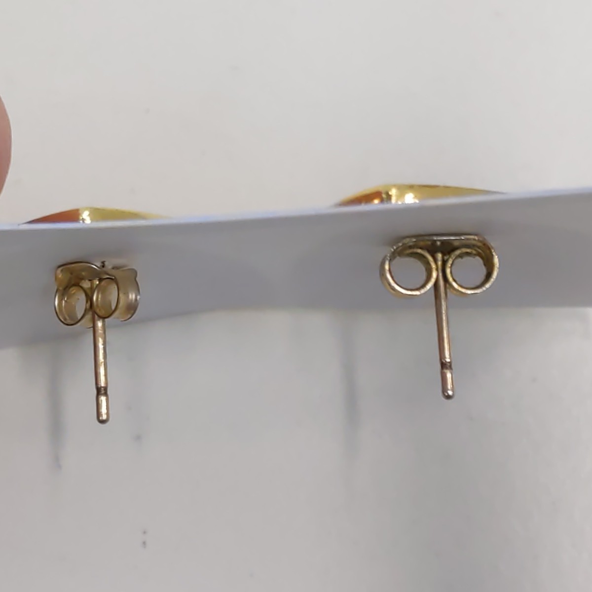 Isle of Skye Blue Gold Enamel Trillion Stud Earrings Vintage Scottish Jewelry