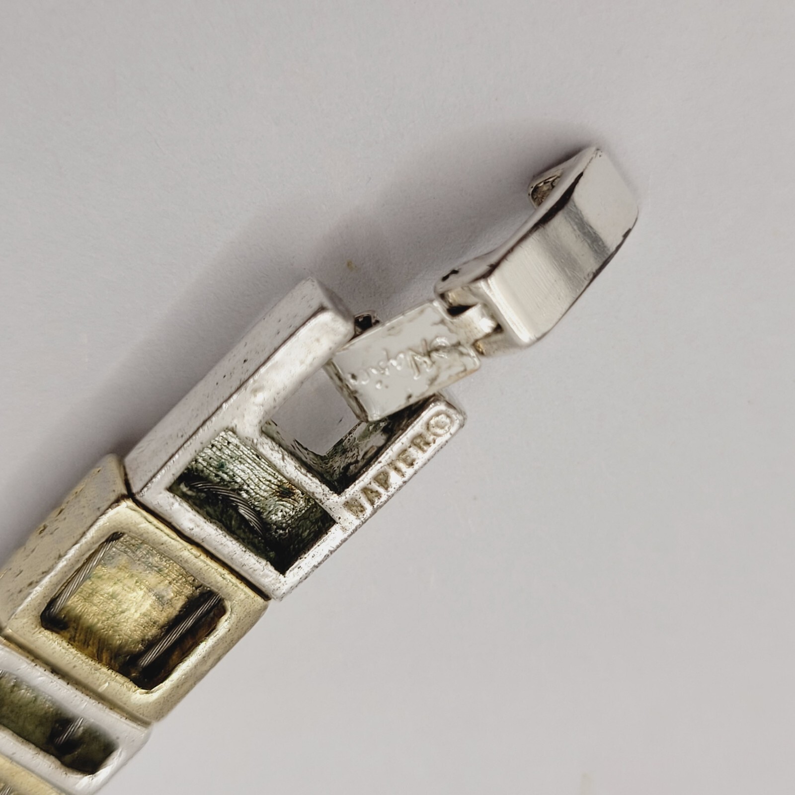 Napier Vintage Textured Gold & Polished Silver Tone Link Bracelet 7.25 In Signed