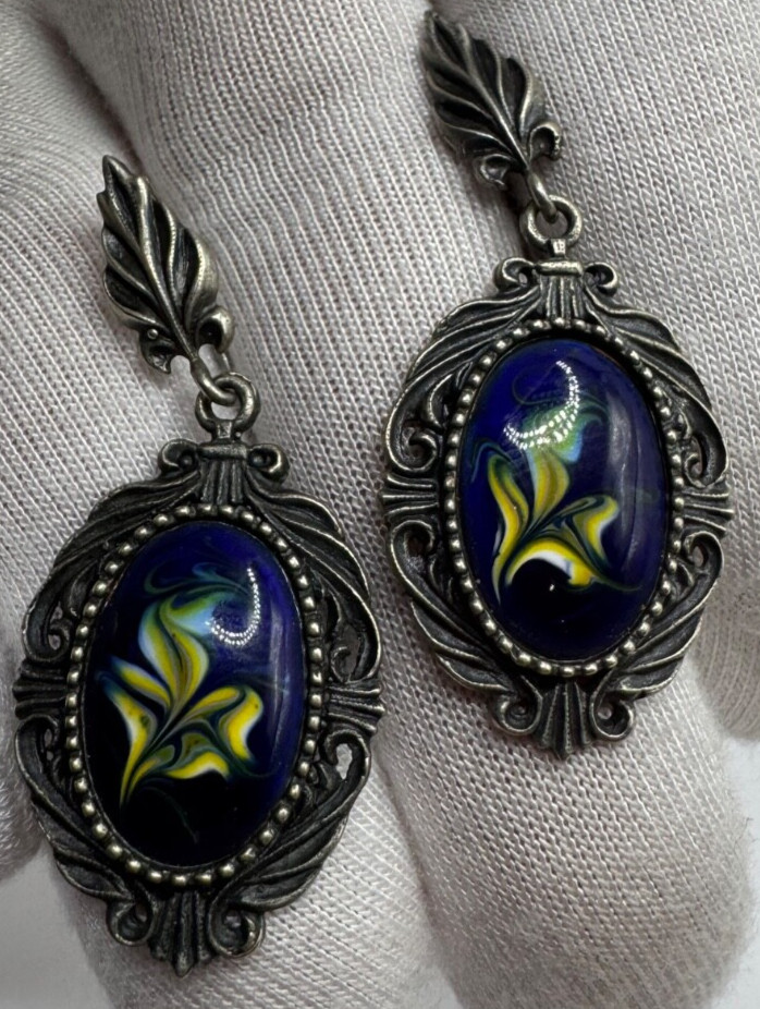 Vintage Earrings from the Soviet USSR period Finift Perfect Enamel Every Day