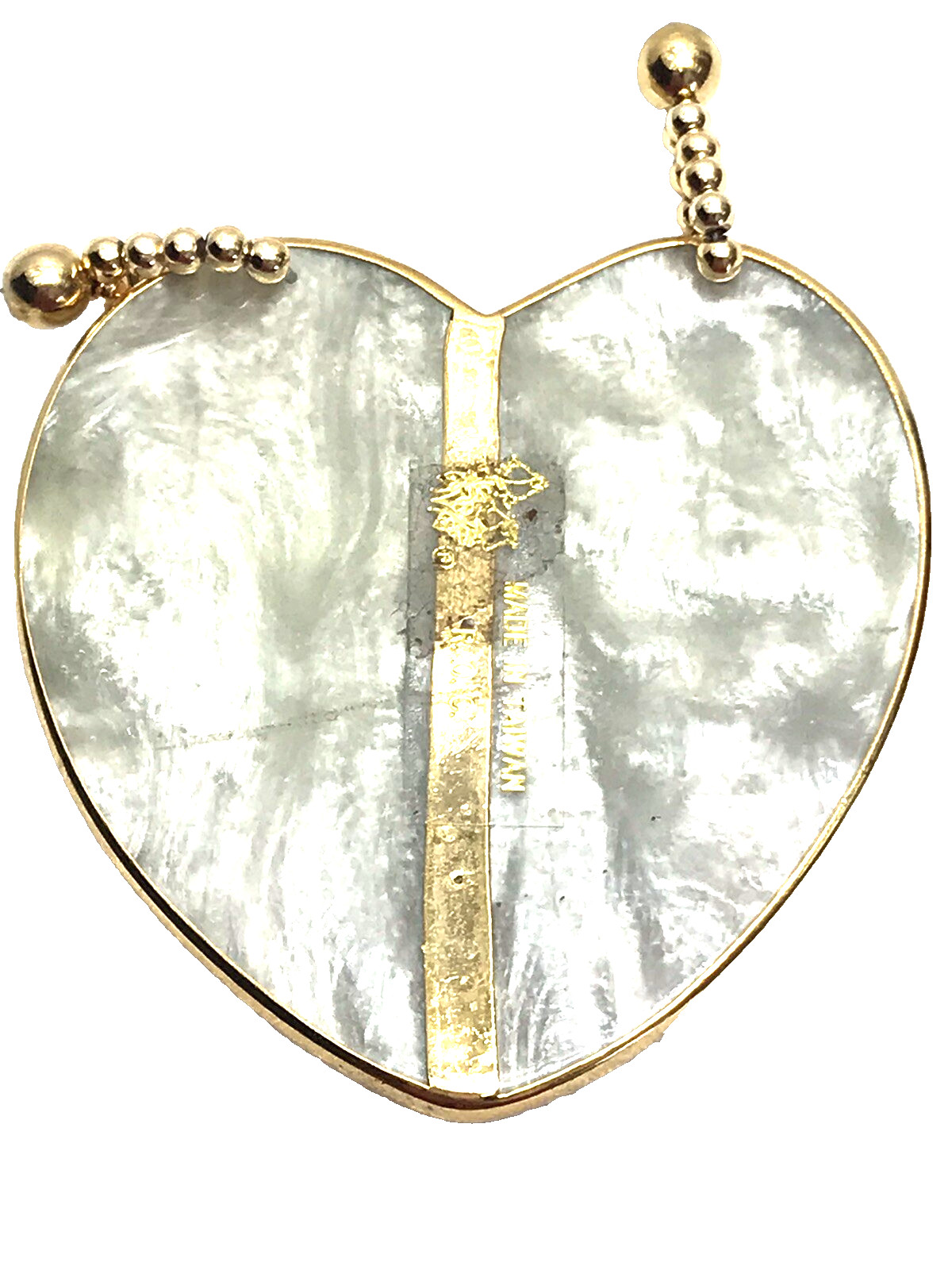New Vintage White Lucite Statement Necklace Gold Tone Roses Made in Taiwan ROC
