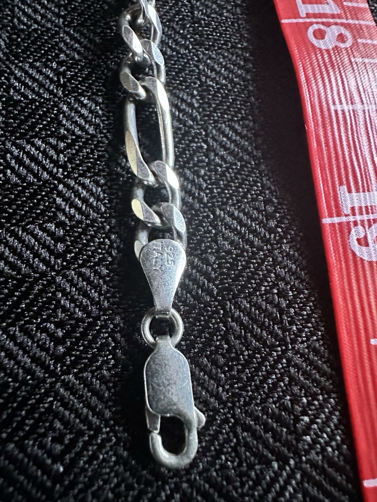 Vintage 925 Italy Silver Figaro Link 20” Necklace 24 grams by ka 1772