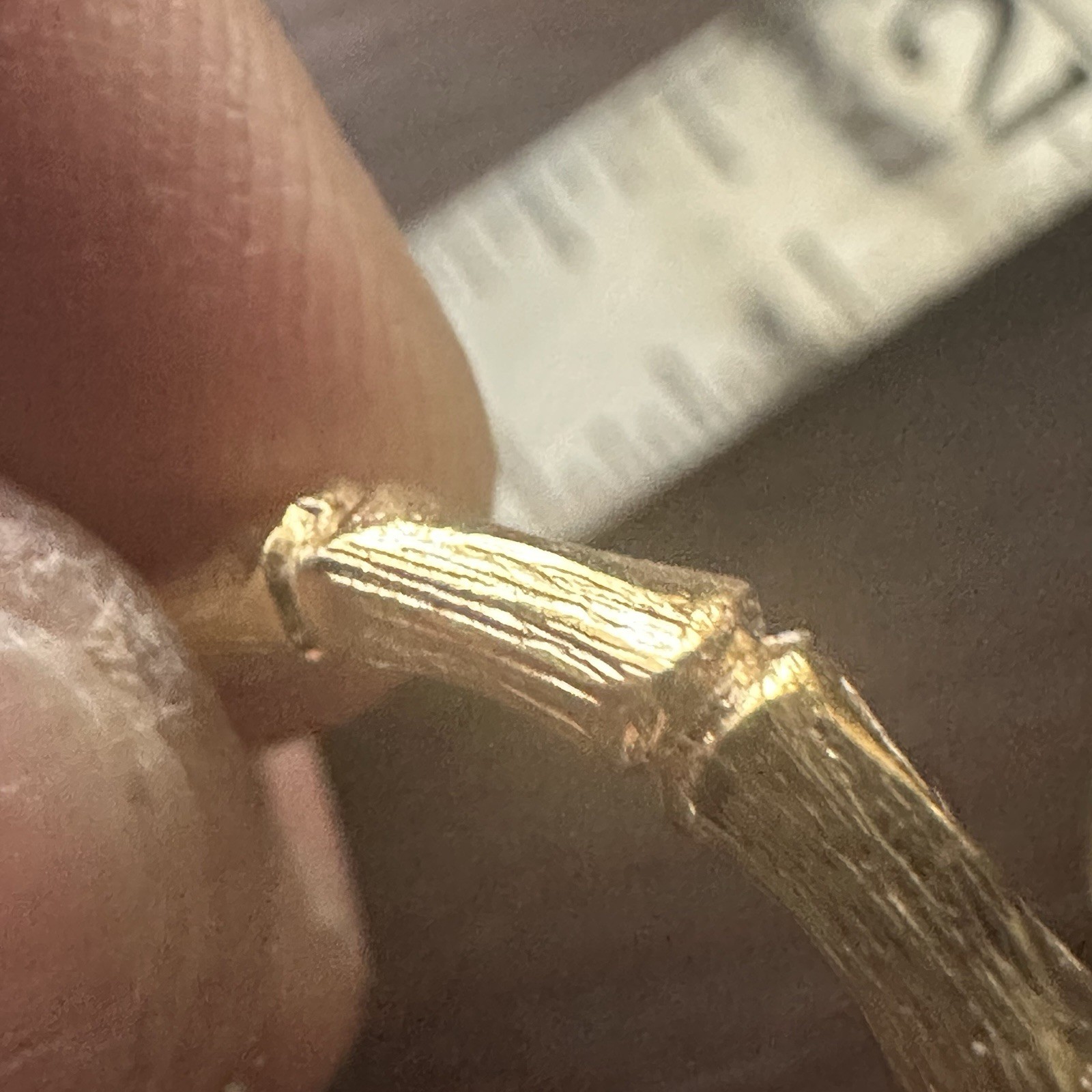 Graduated Bamboo Hoop Earrings Pierced Gold Tone Brass Post Backs