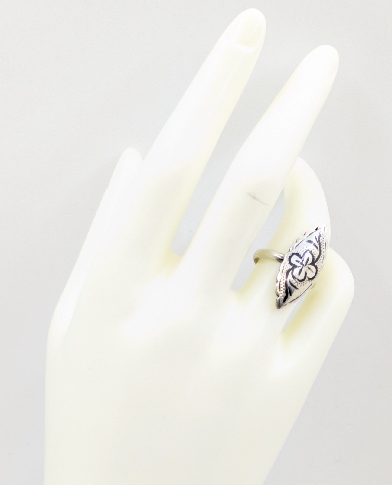 Vintage RING Silver⭐925 stamp Star USSR with Blackening -size: 7US (17.5mm)| #20