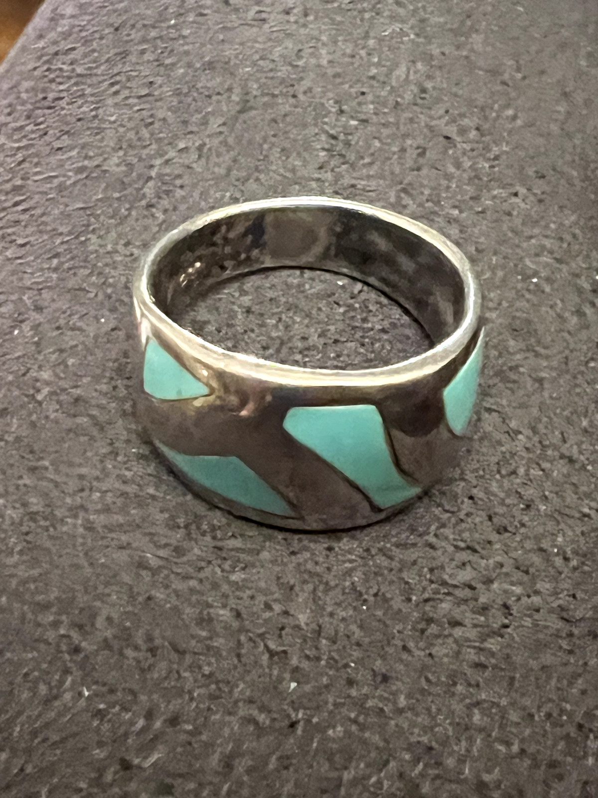 Vintage 925 Sterling Slver Turquoise Ring Size 6.5