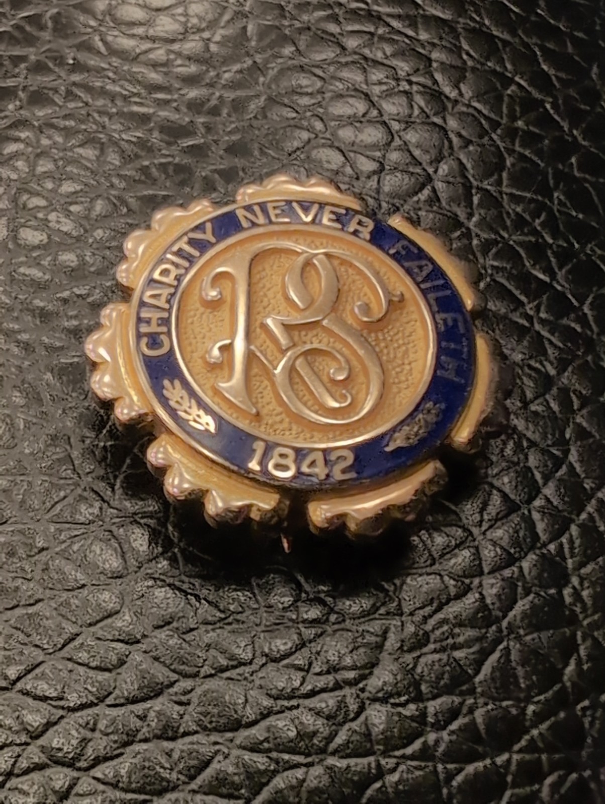 Gold Filled LDS Mormon Relief Society Charity Never Faileth Lapel Pin 1/10 12k