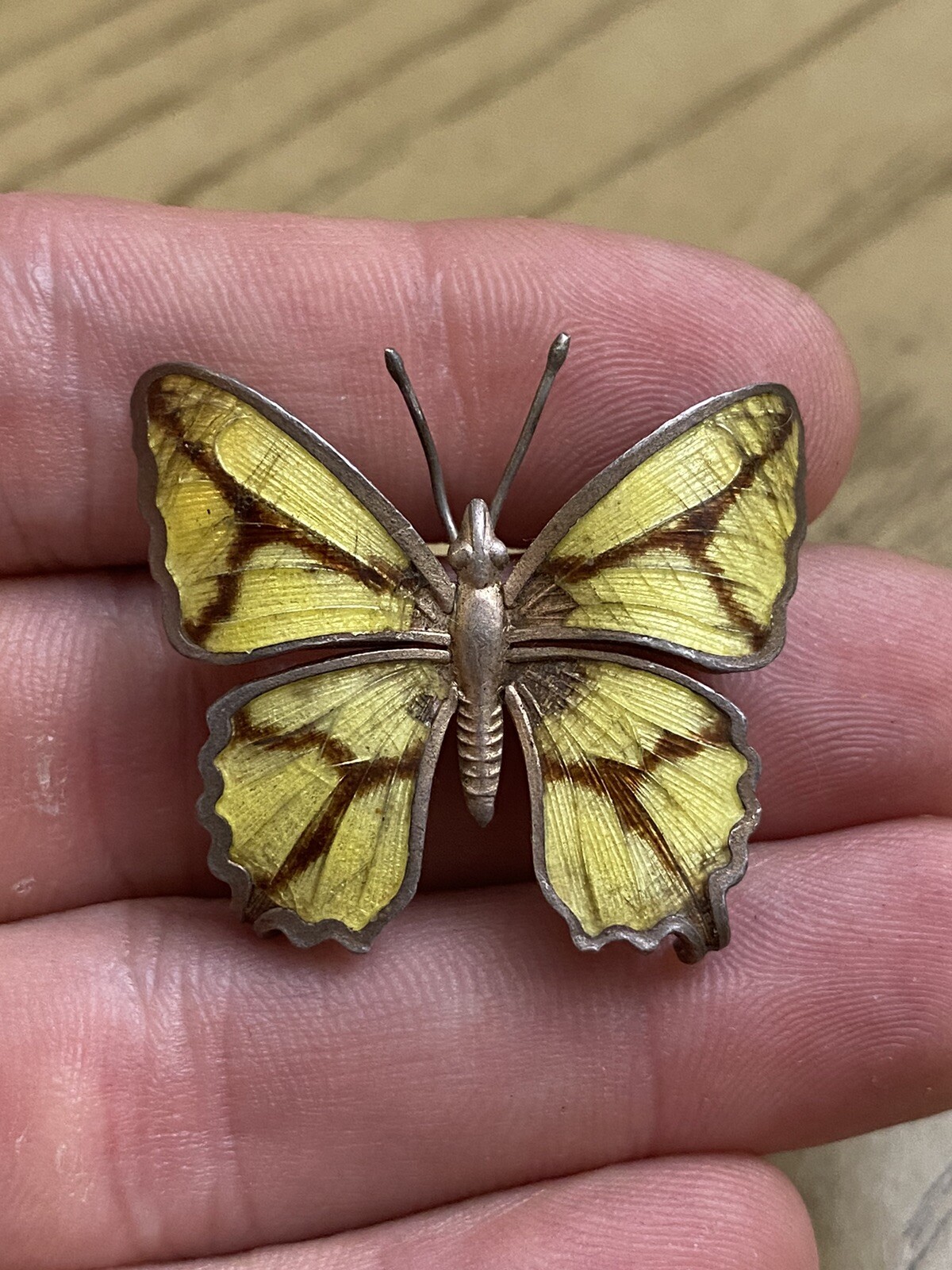 Enrique Ledesma Vintage Mexico Taxco Signed Butterfly 980 Silver pin Brooch