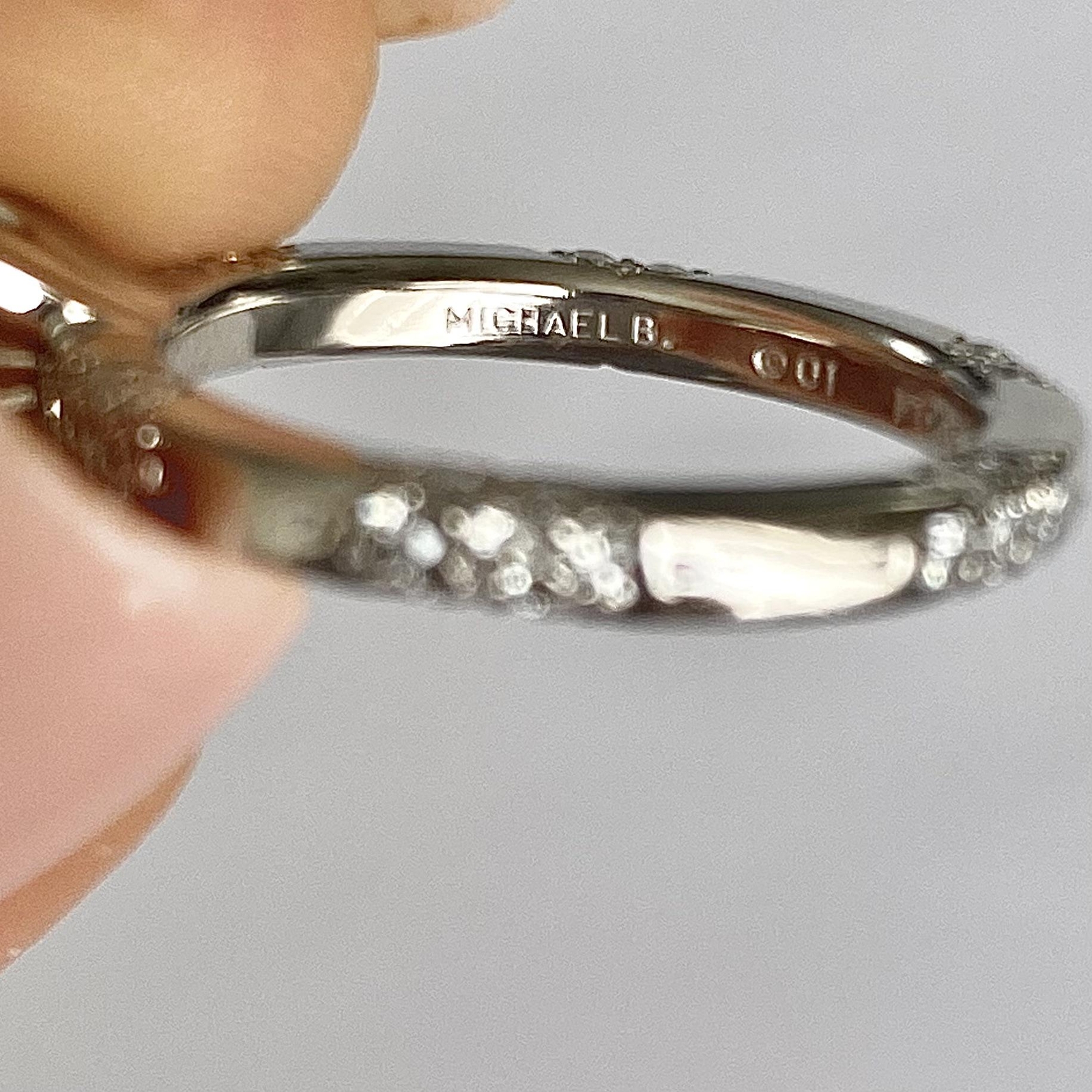 Michael Barin in Platinum Diamond Ring Set 12G GIA SI2