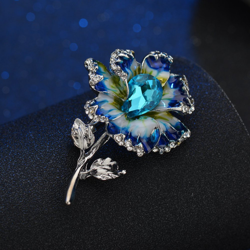 Elegant Colorful Enamel Flower Brooch Vintage Brooch Pin Antique Jewelry Gift