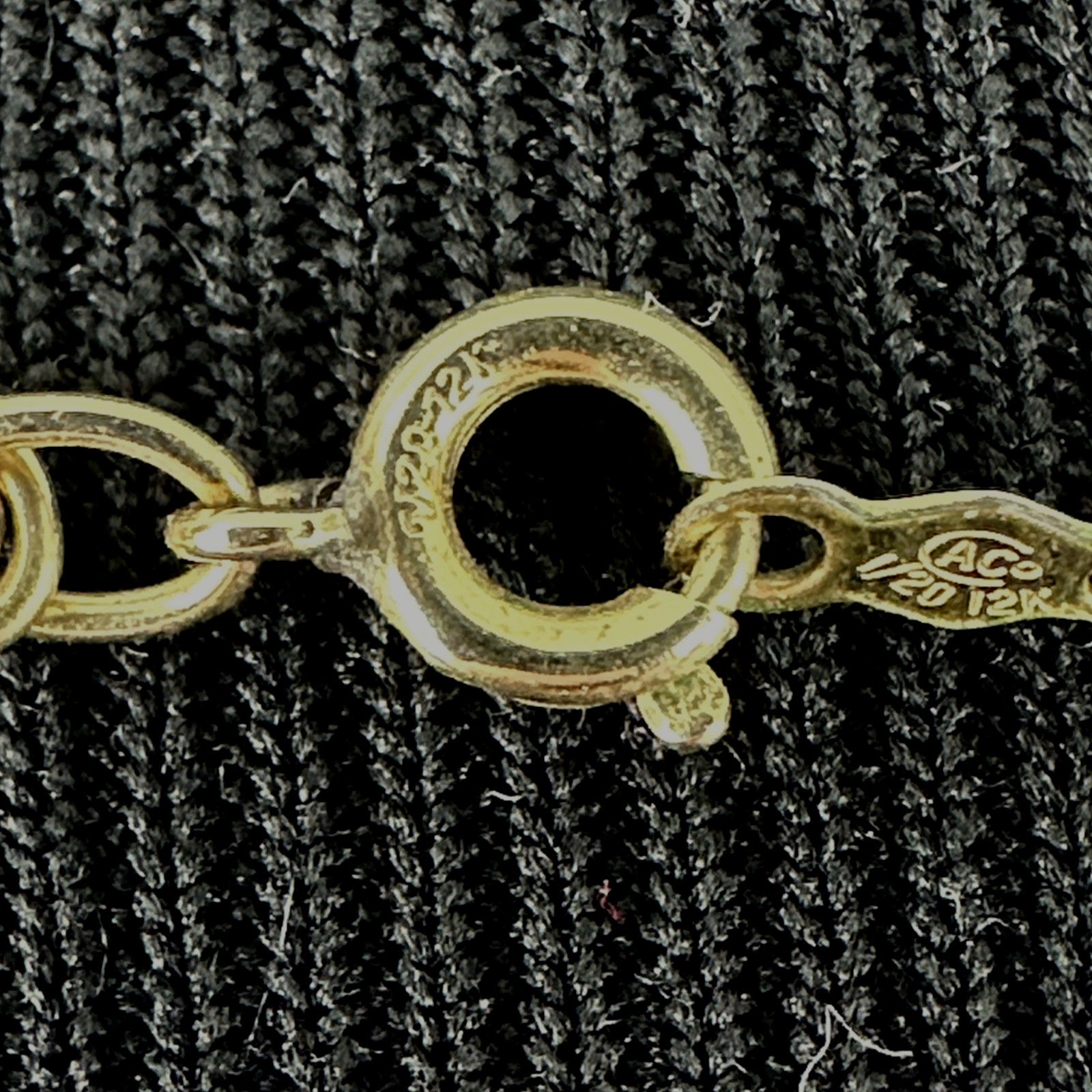 12K gold-filled necklace – vintage 24.25″ double link chain yellow GF 16g AC Co