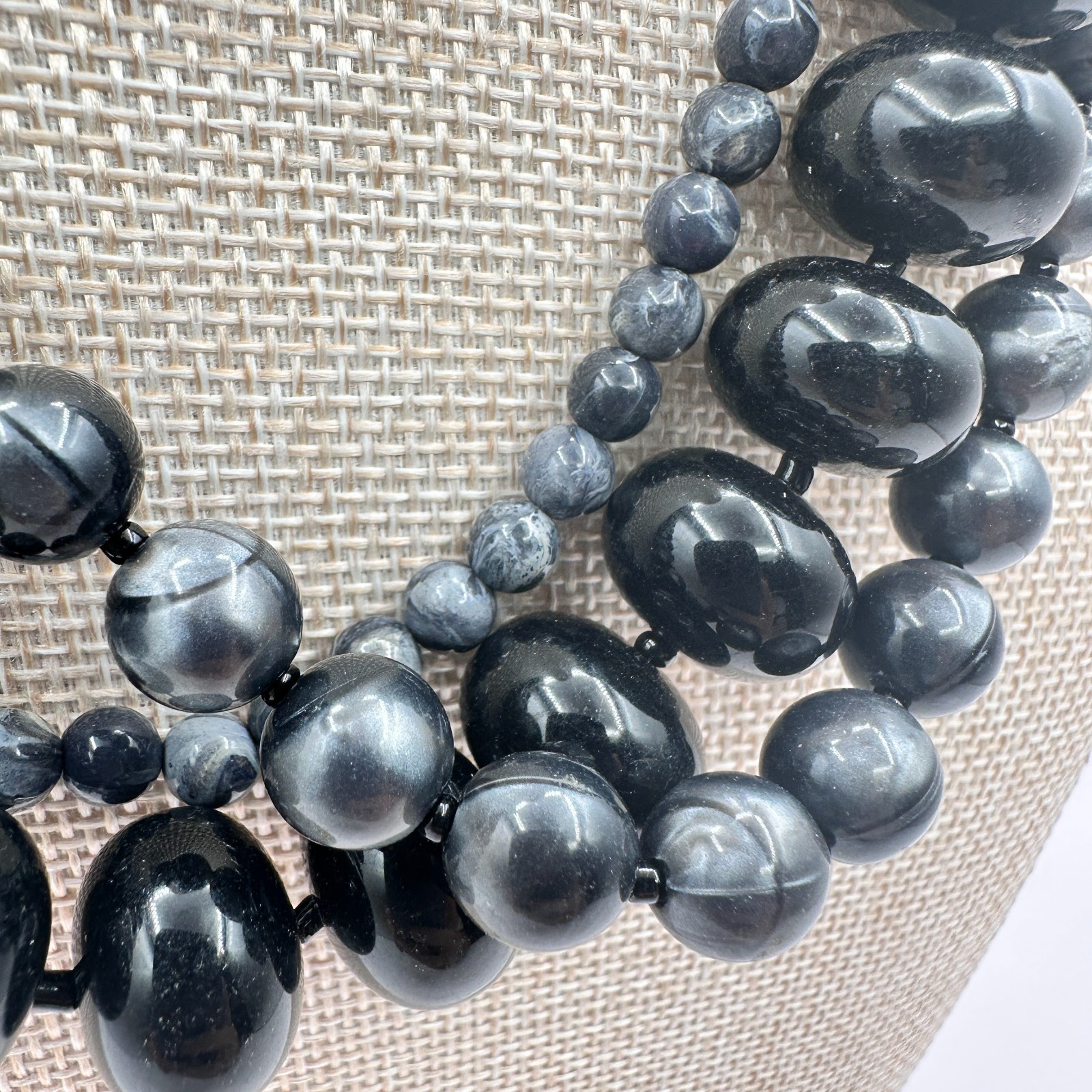 Vintage 90s Multi-Strand Beaded Statement Necklace Boho Women’s Classic Jewelry