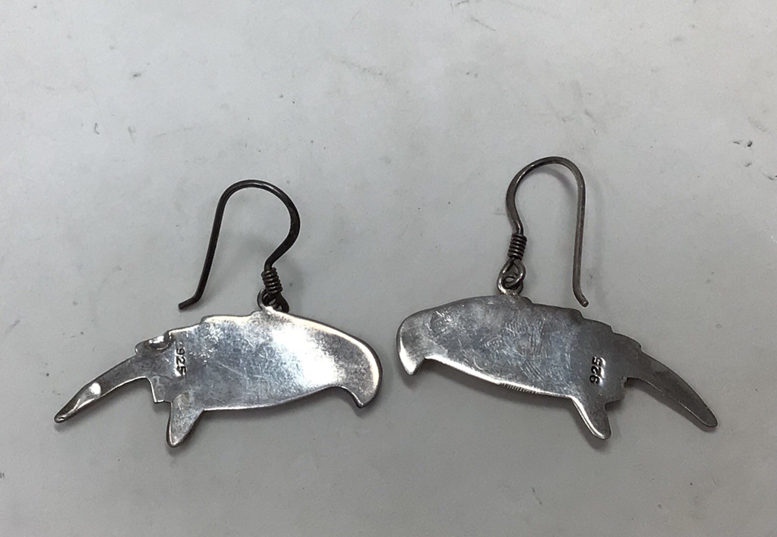 VINTAGE PARROT STERLING SILVER EARRINGS 3-D On Wires