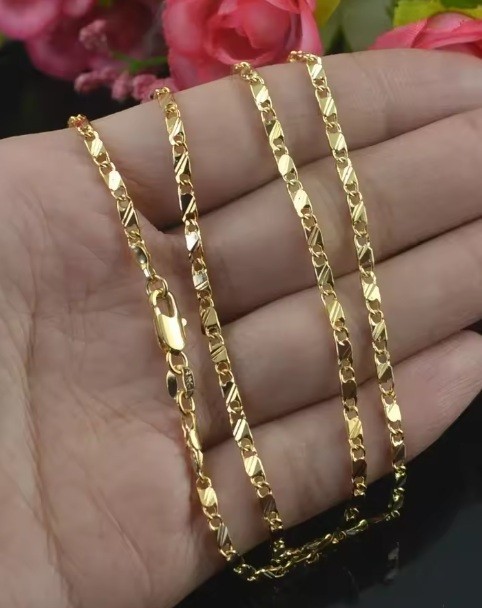 16 in Necklace 18K Gold Plated Jewelry Unique Link