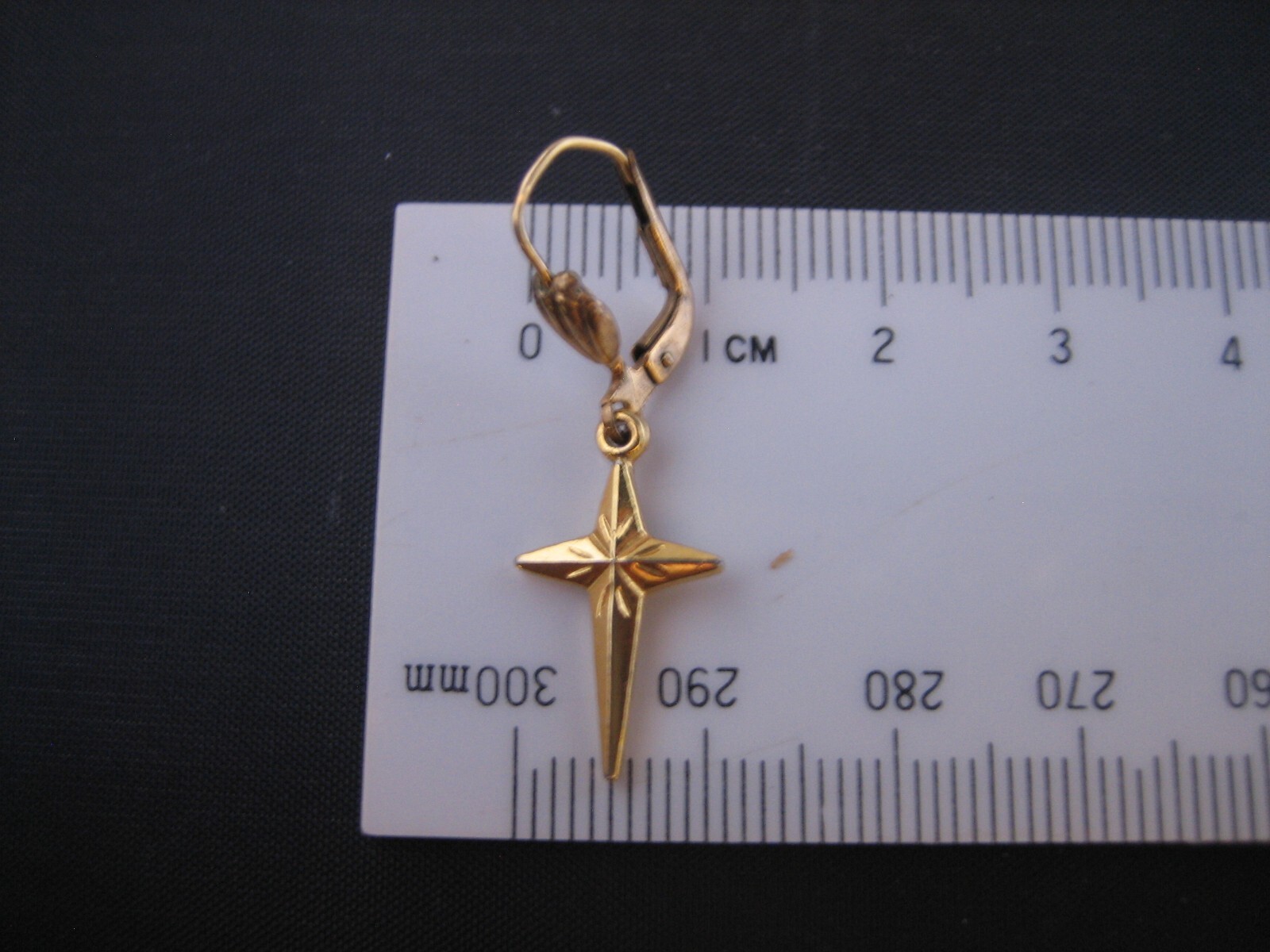 Vintage GES GESCH (Gesetzlich Geschutzt) West Germany Gold Tone Hook Earrings