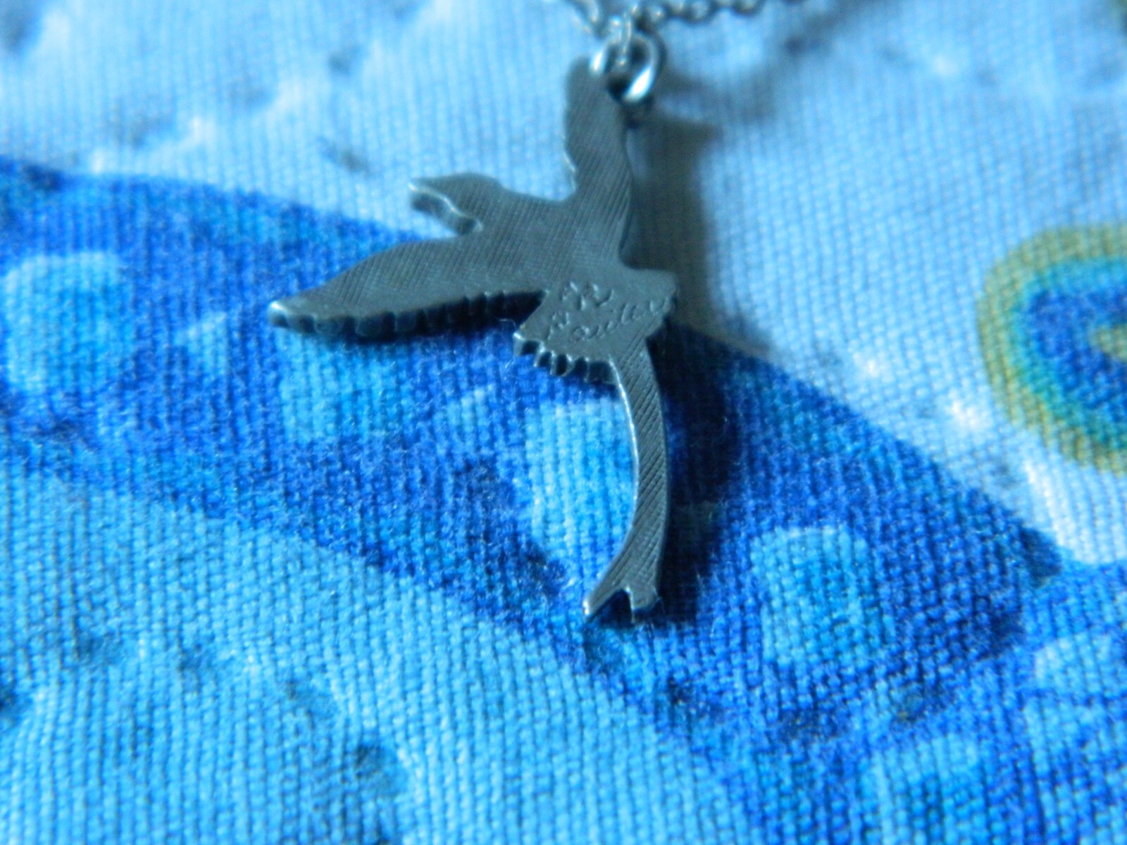 Vintage Bermuda Long Tail Fine Pewter Bird Pendant with Chain