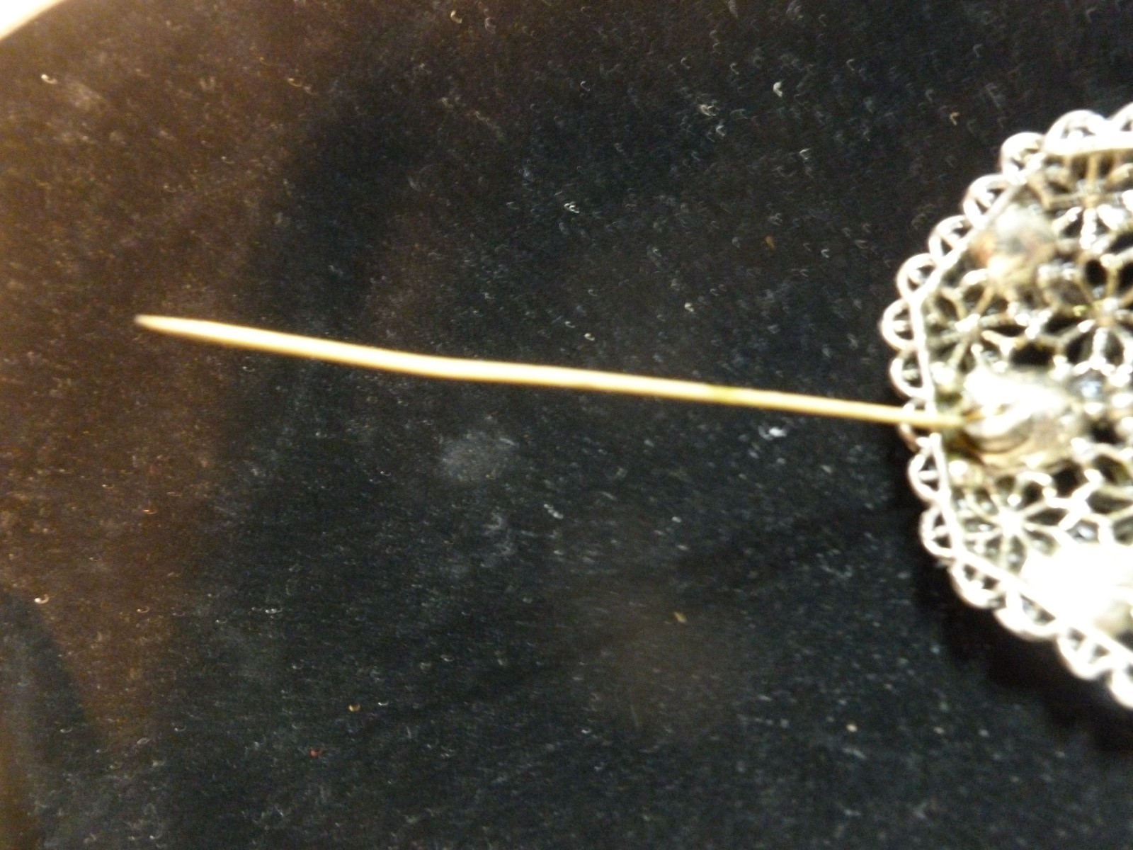 New England Glass Works Purple Rhinestone Pin