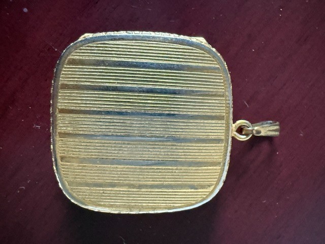 Vintage Guilloche Evans Yellow Enamel *24K Gold Finish* Locket
