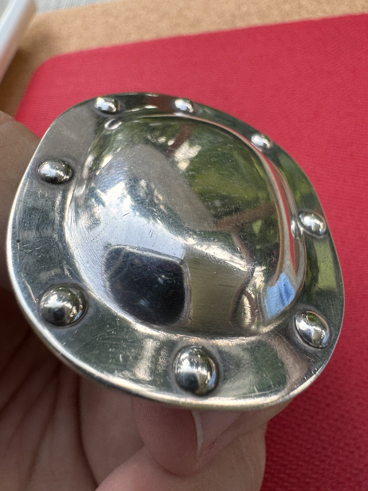 Rare Vintage Modernist Abstract Brutalist Sterling Silver UFO Saucer Brooch Pin