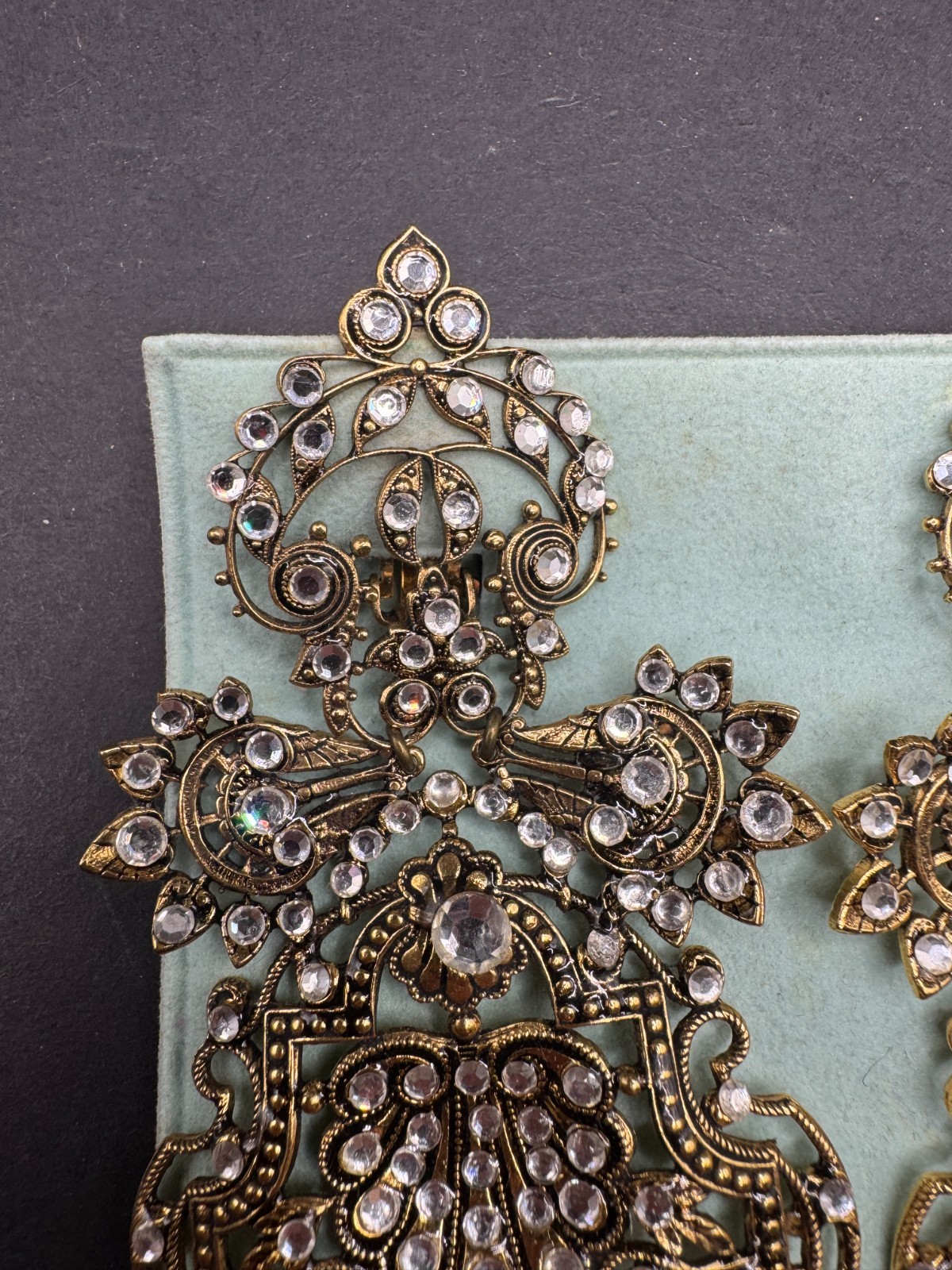 Réminiscence Paris Huge Clip On Earrings (Missing Stones)