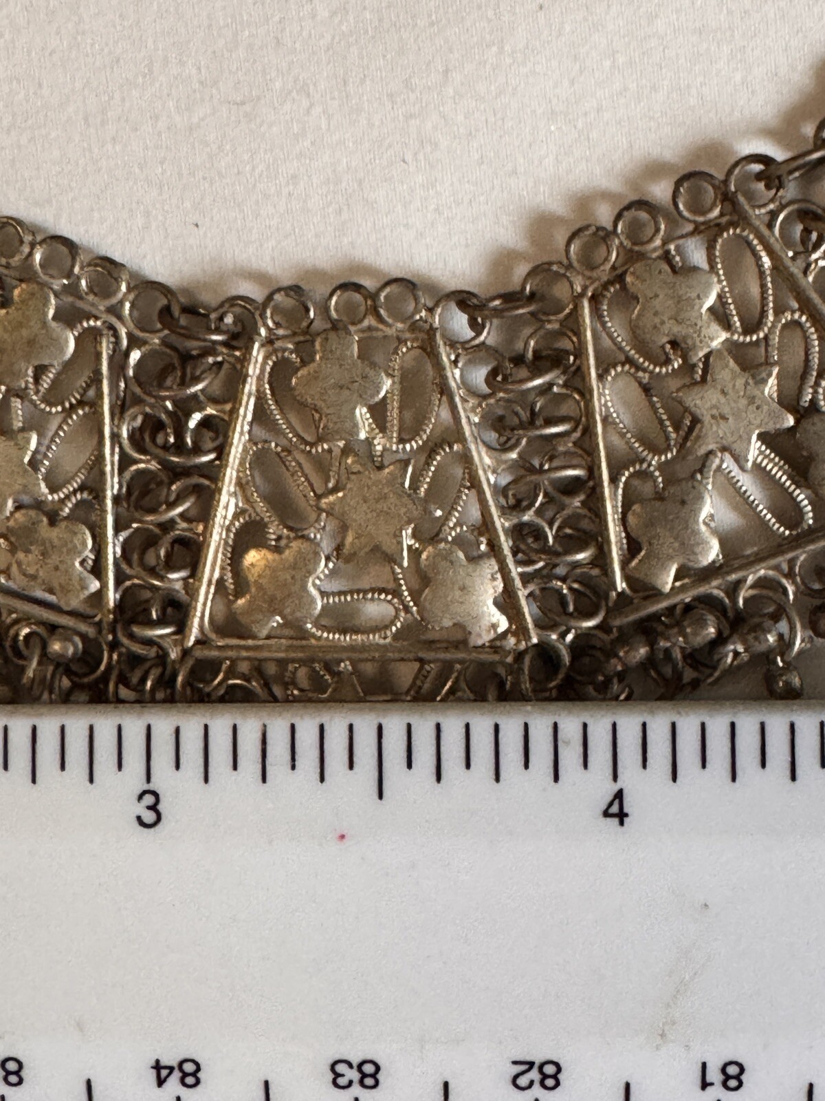 Vintage 70s Boho Necklace Indian Design Tin Or Pot Metal Great Piece