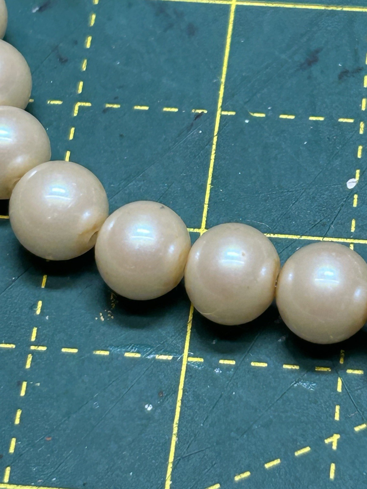 Vintage Japanese Cultured Pearl Necklace 27” Long 8.3-8.4mm Round Creamy Pearls