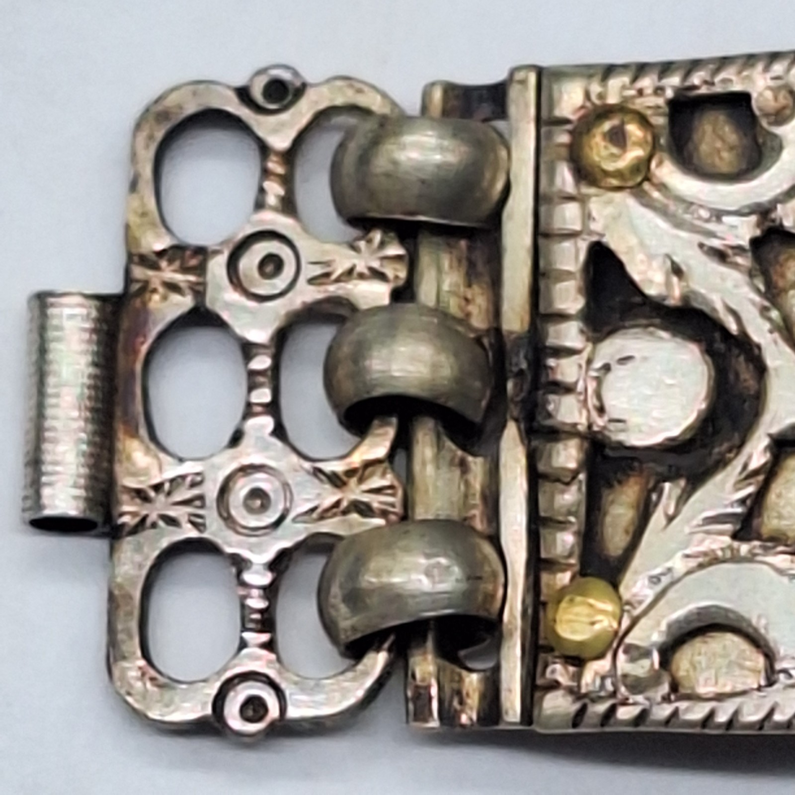 1942 WWII Operation Torch Casablanca Morocco Riveted Mixed Metal Gold Bracelet