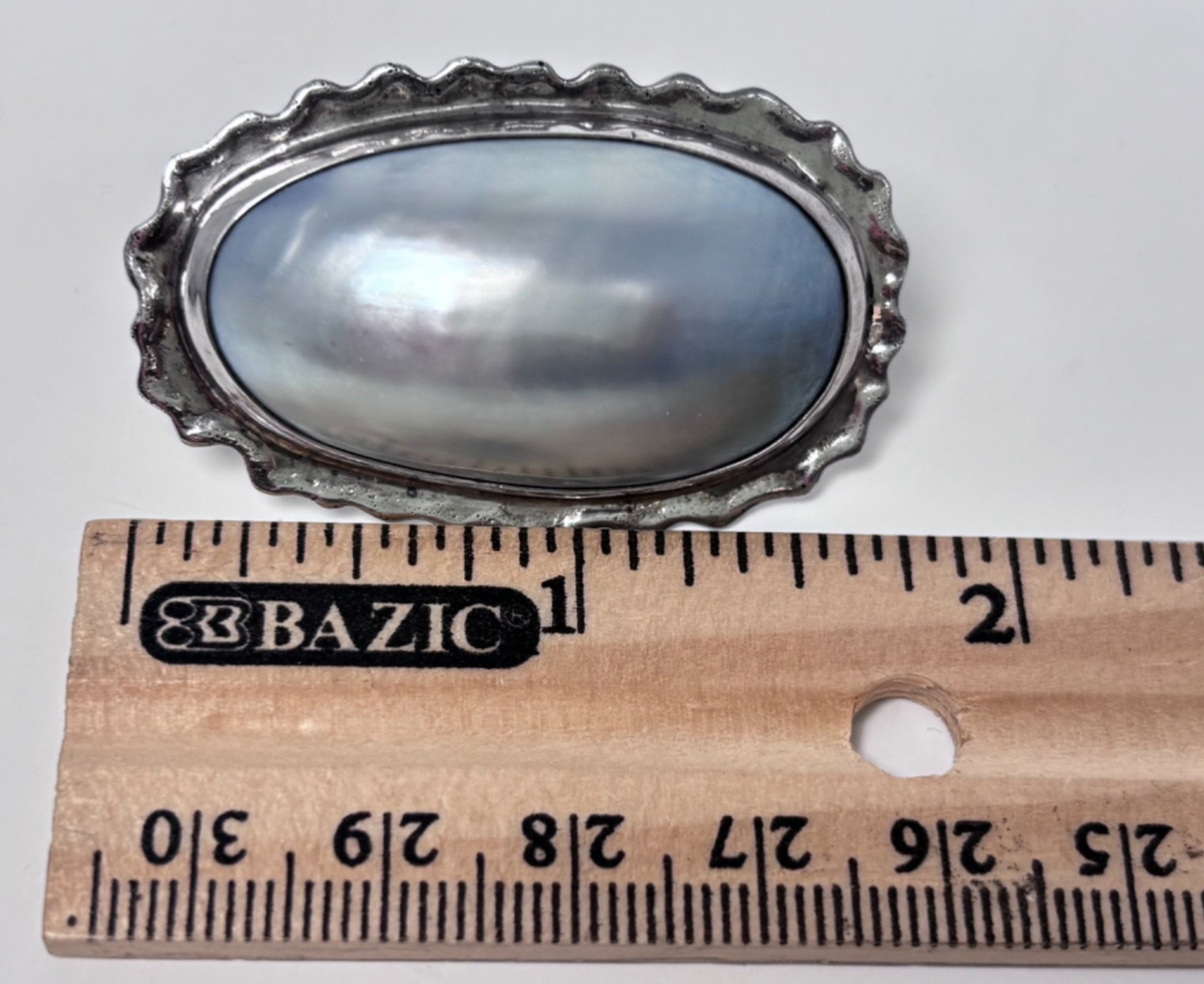 VTG Earrings 925 Silver Osmeña Nautilus Shell Pearl Cabochons Post TLK Mine