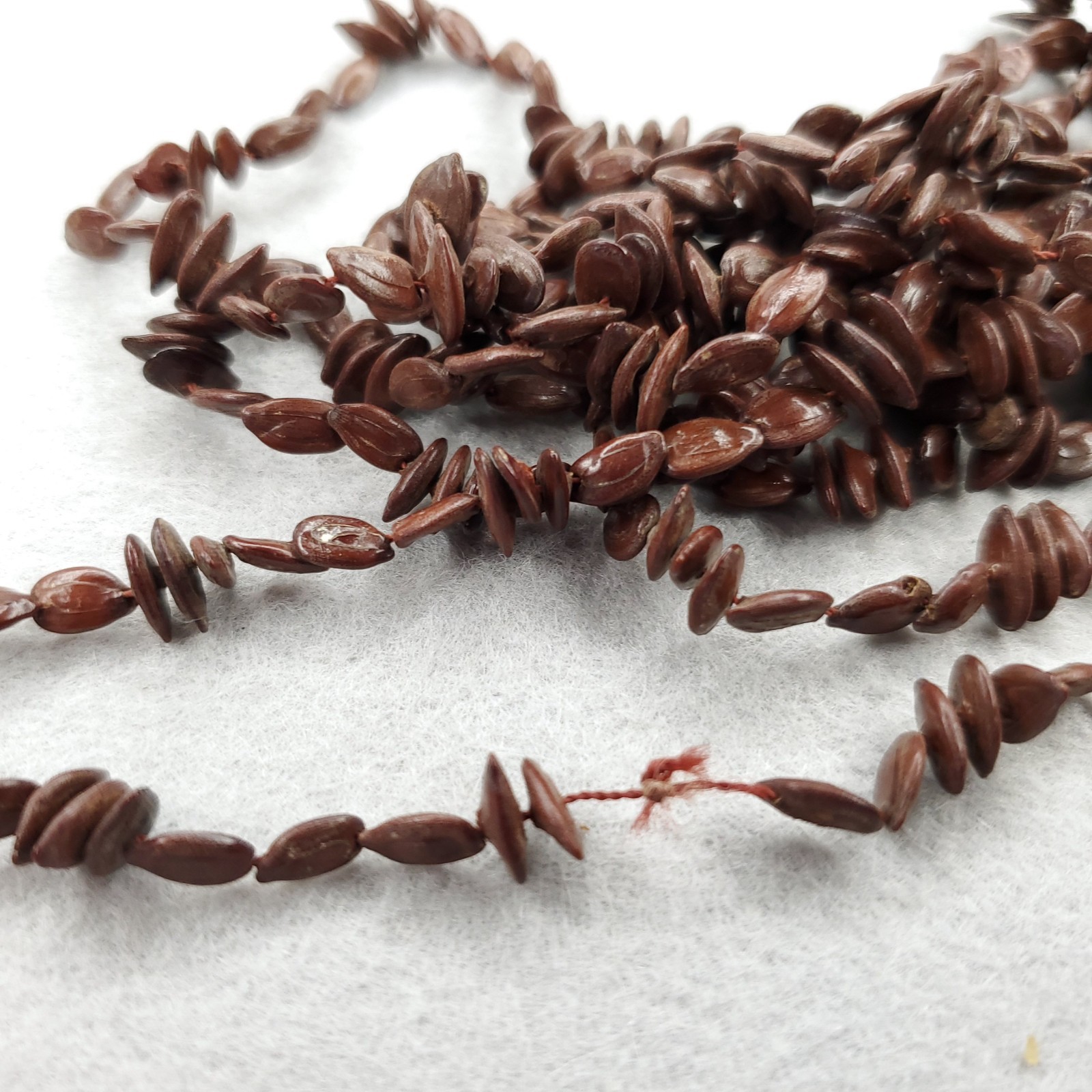 Vintage Beaded Koa Seed Necklace Set Of 3 Brown Red Long Hawaii Boho Tiki 80″