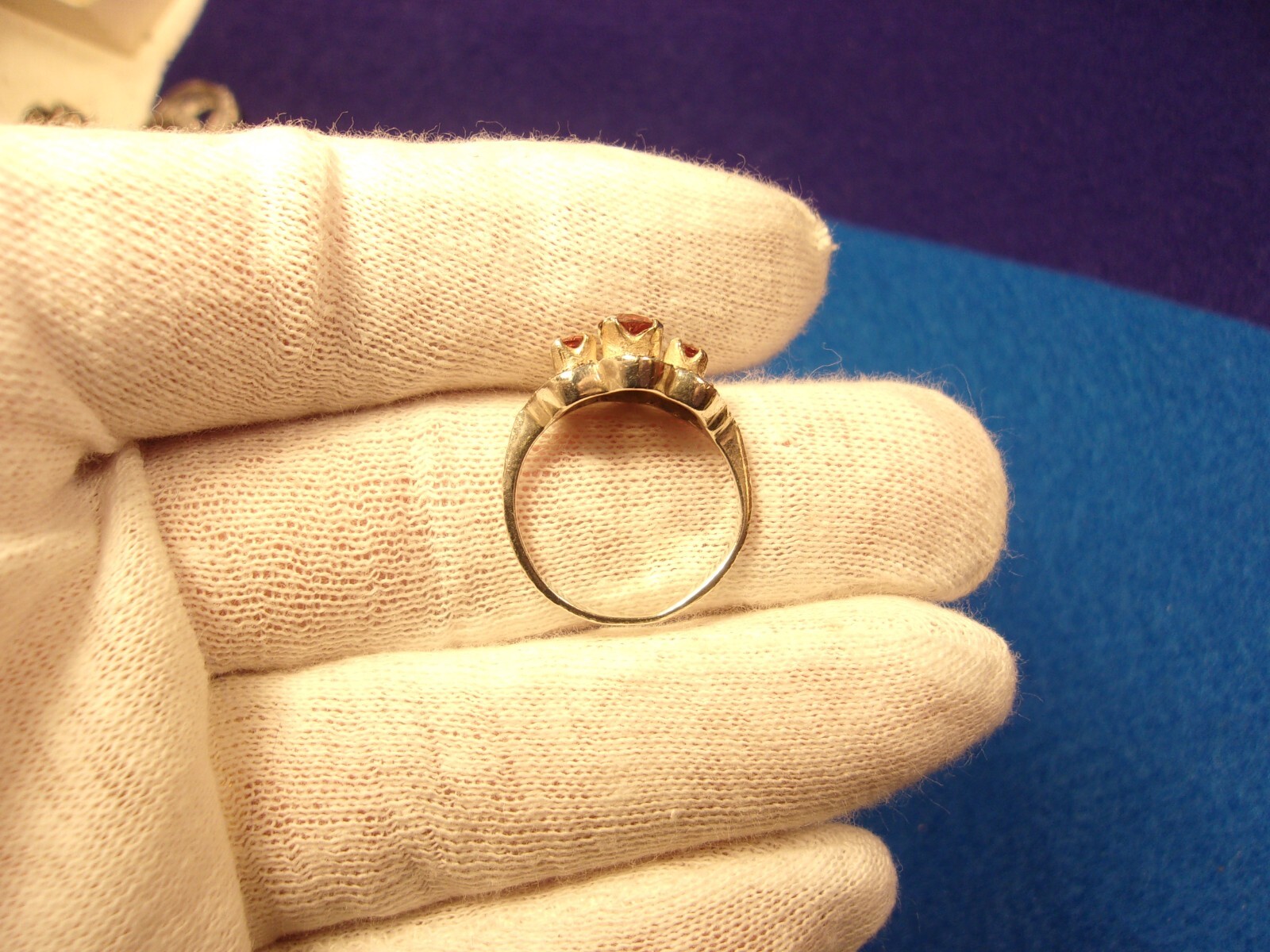 #4 of 6, SUPERB OLDER VTG LADY’S STERLING SLVER, ORANGE GARNET & MARCASITE RING