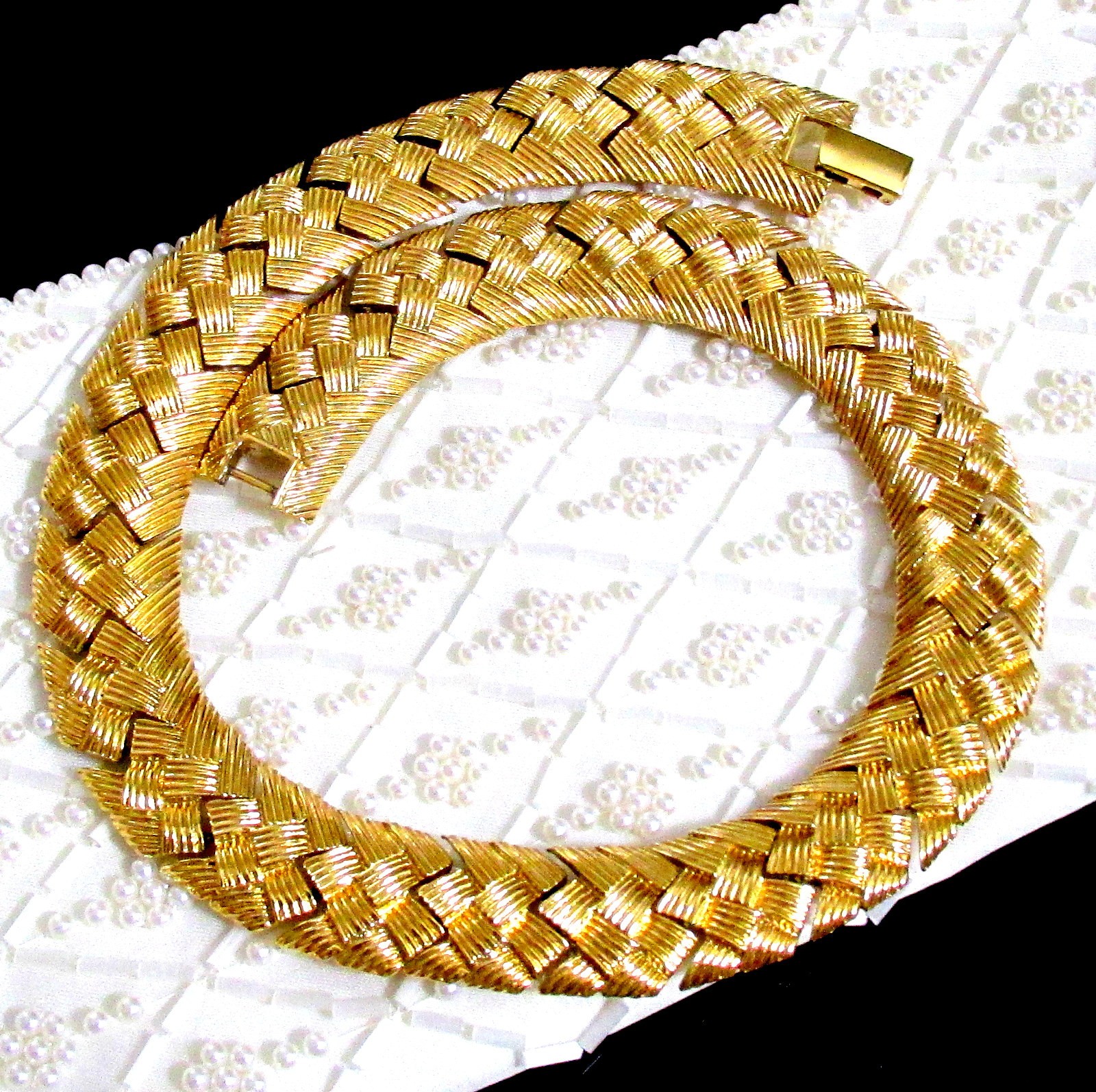 VTG NAPIER GP BRAIDED WOVEN CHAIN 16″ NECKLACE ELEGANT CLASSIC EXC