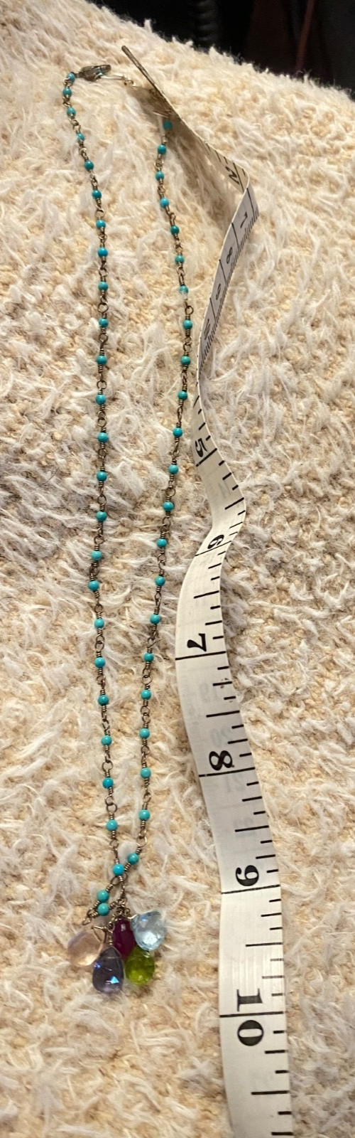 Camilee Designs Sterling Silver Turquoise Multi Gemstone Briolette Necklace Box