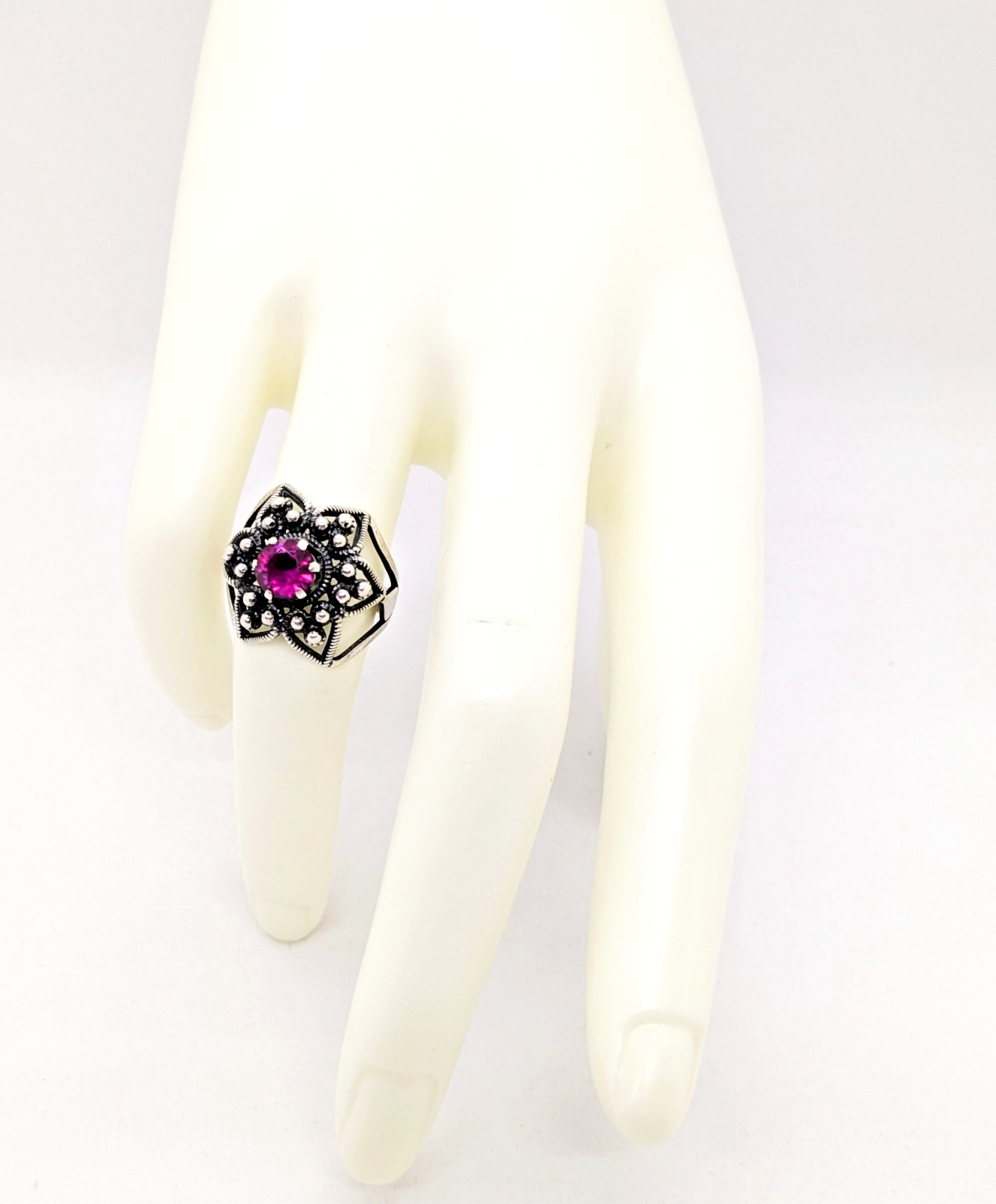 Vintage Elegant Soviet RING Silver⭐875 stamp Star USSR-size: 6.25US (17mm)| UA#4