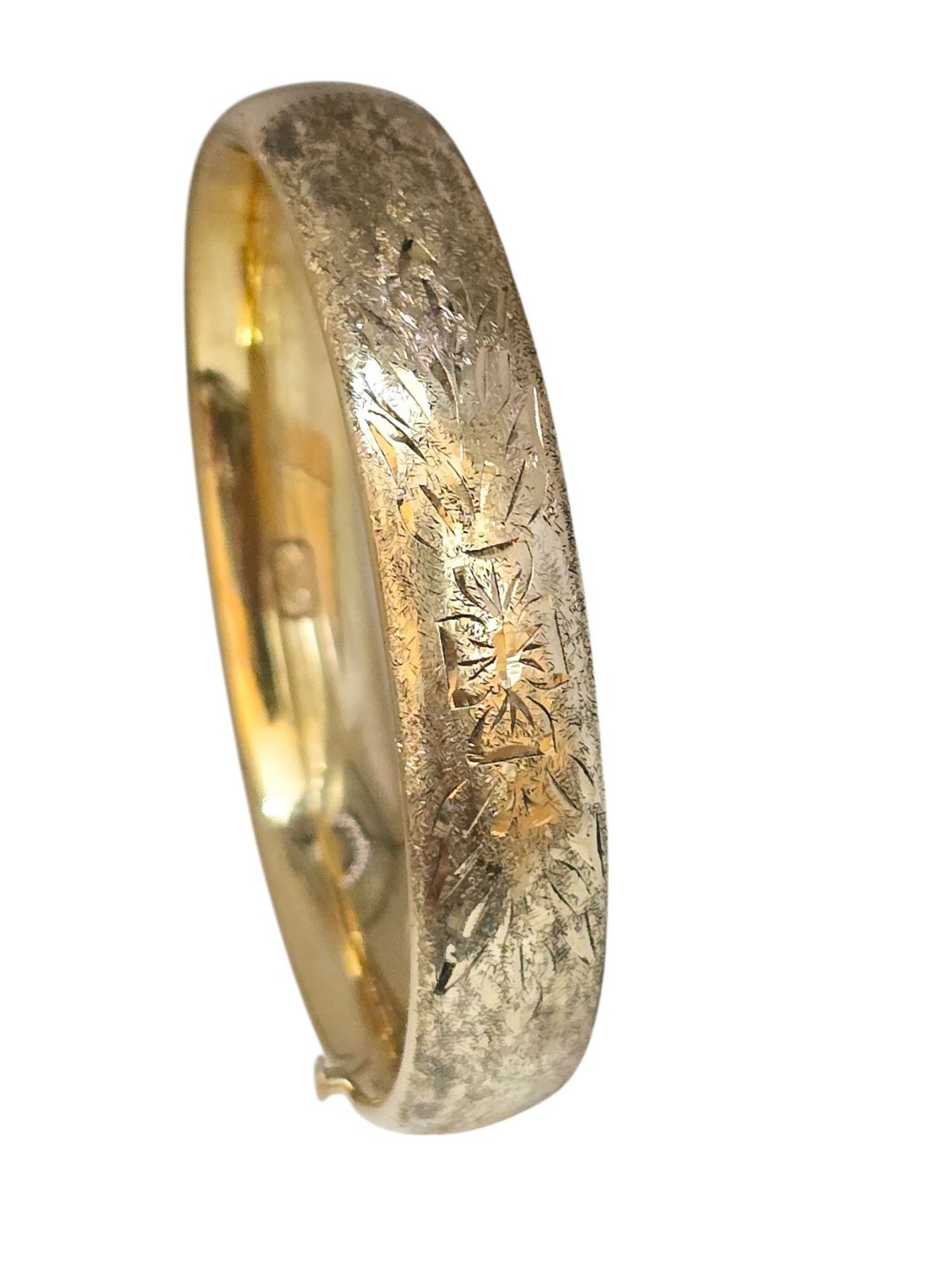Vintage Marked Rine 1/20th 12kt Gold Filled Florentine Embossed Bangle Bracelet