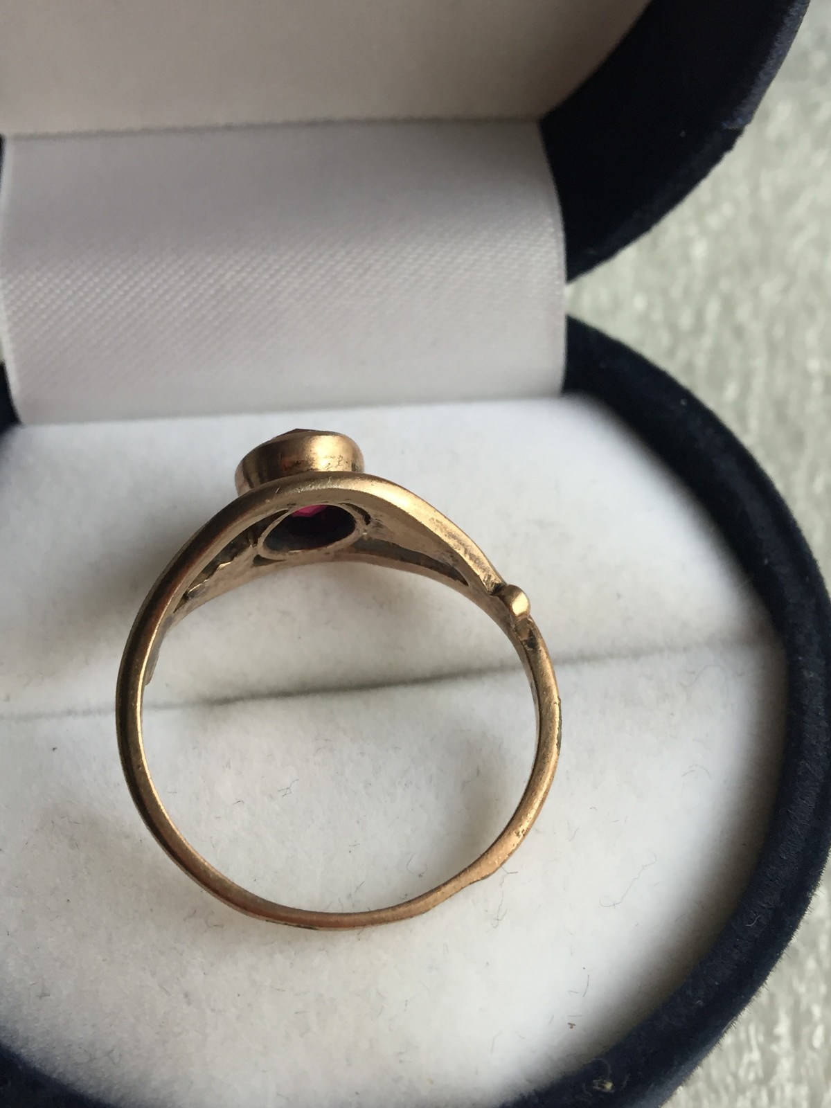 Rings silver 875 red tourmaline lab Russian Soviet Silver vintage USSR old