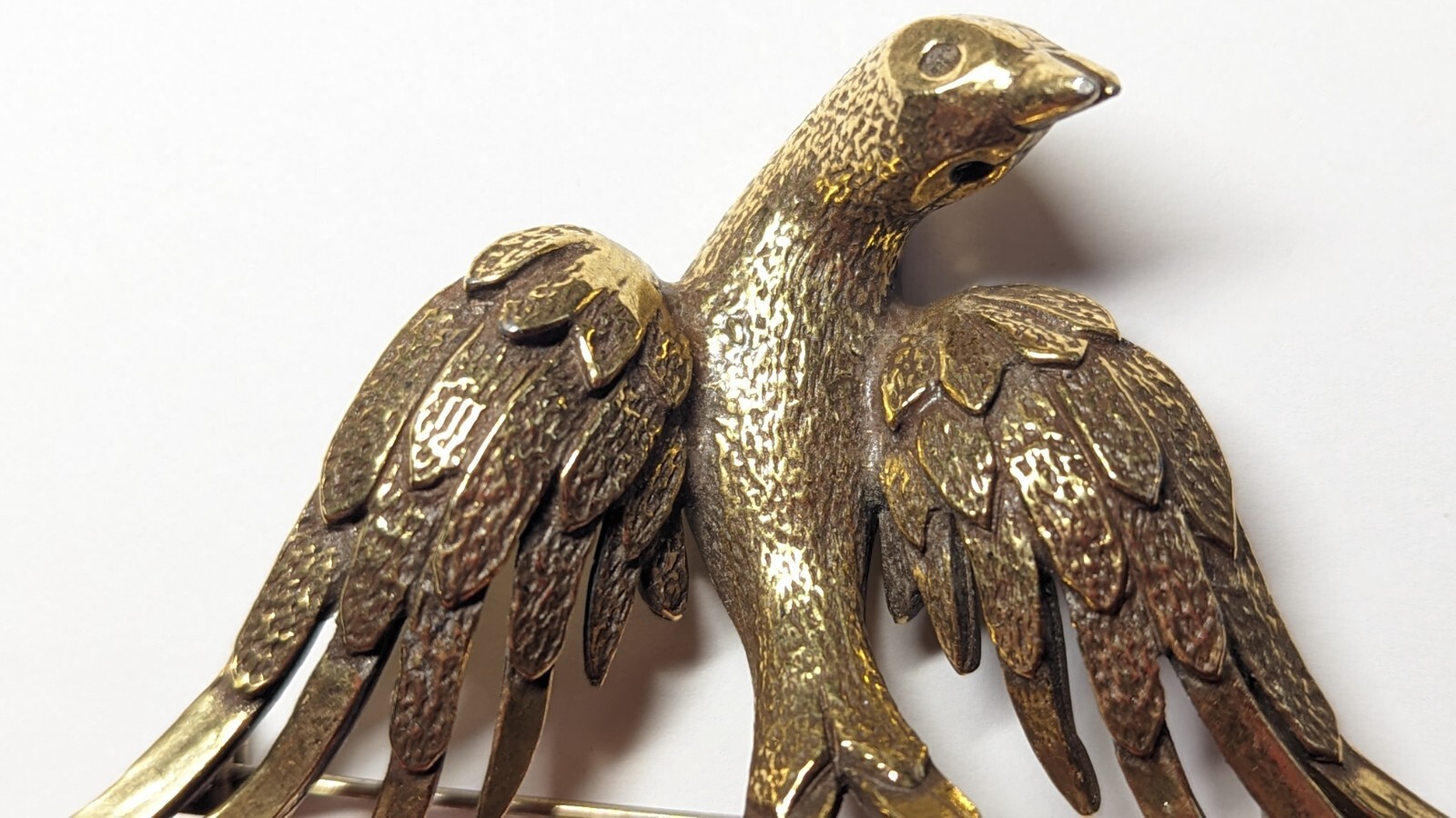 VINTAGE ZENTALL EAGLE BROOCH PIN SIGNED GOLD TONED
